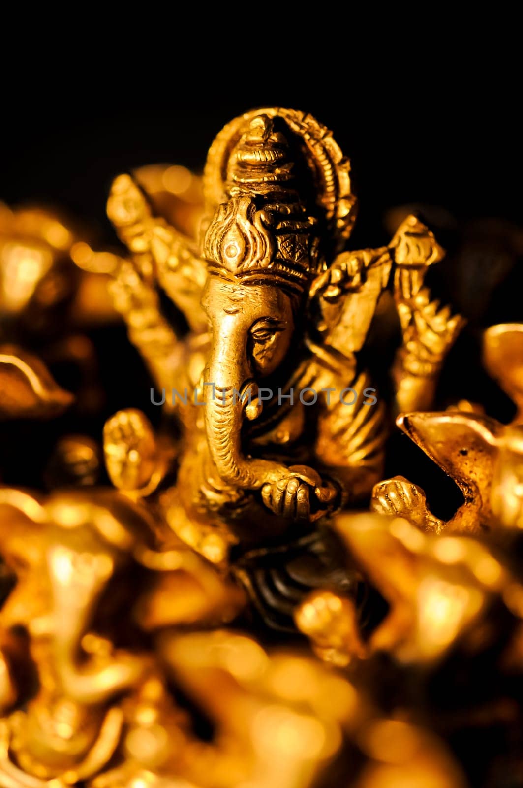 The Hindu God Ganesha surrounded amongst Ganesha's
