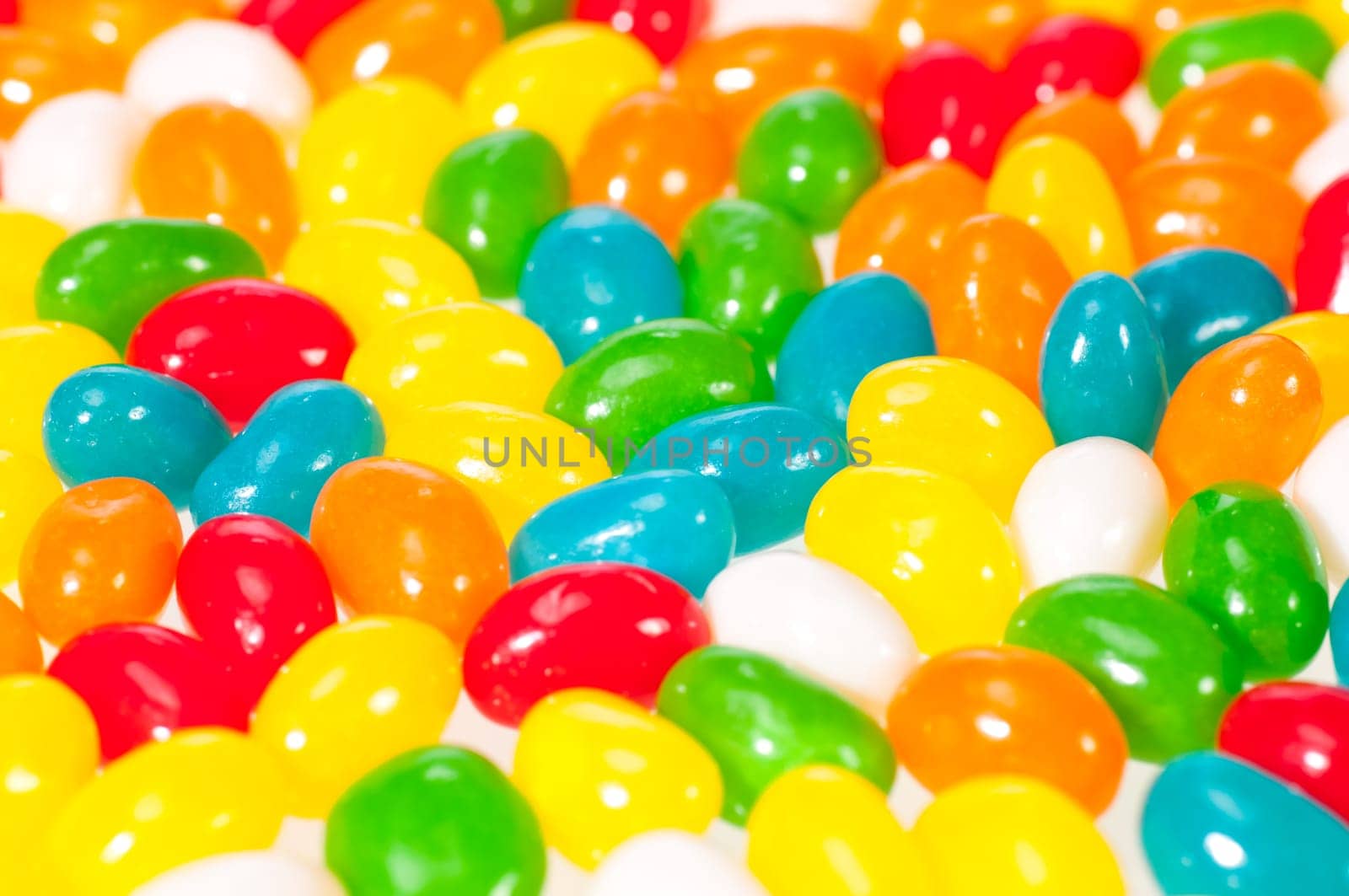 Jelly beans close up background