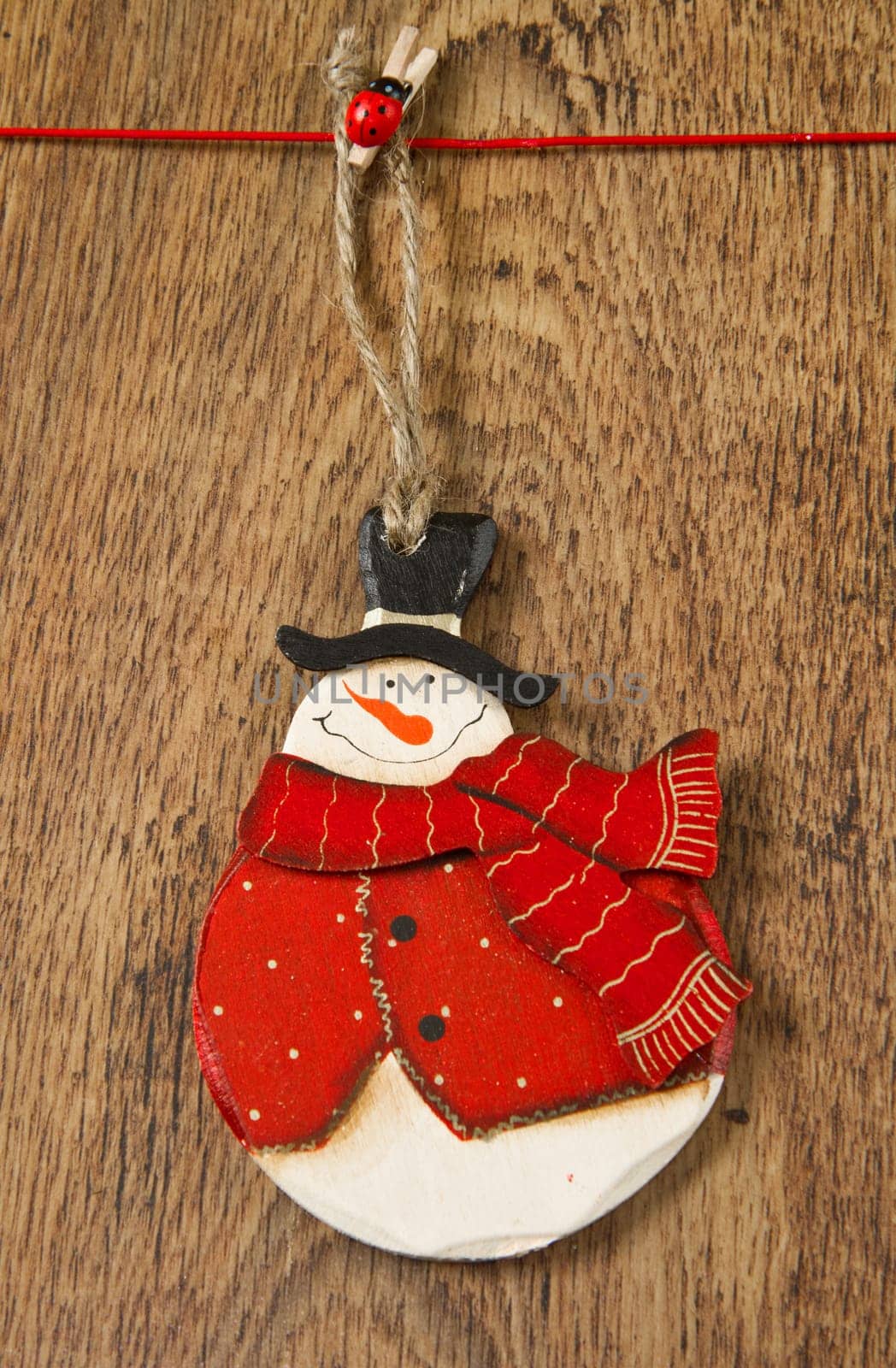 Christmas decoration over wooden background