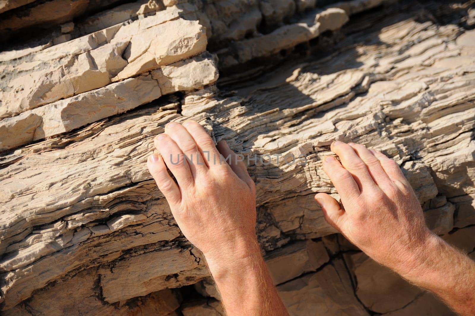 Rock climber, detail of hands