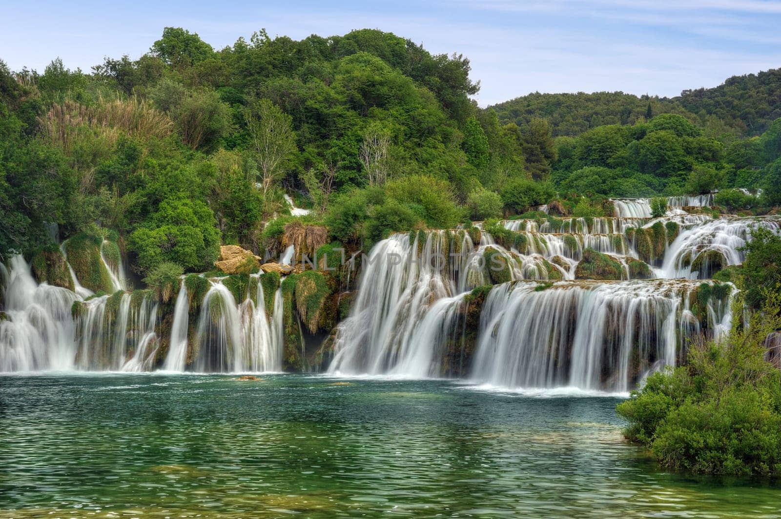 Krka river waterfalls in the Krka National Park, Roski Slap, Croatia