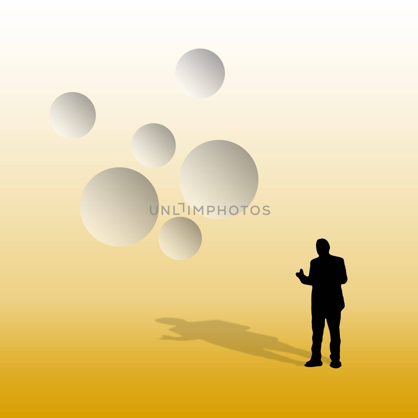 Business people talking at the goal while he explaining something on meeting