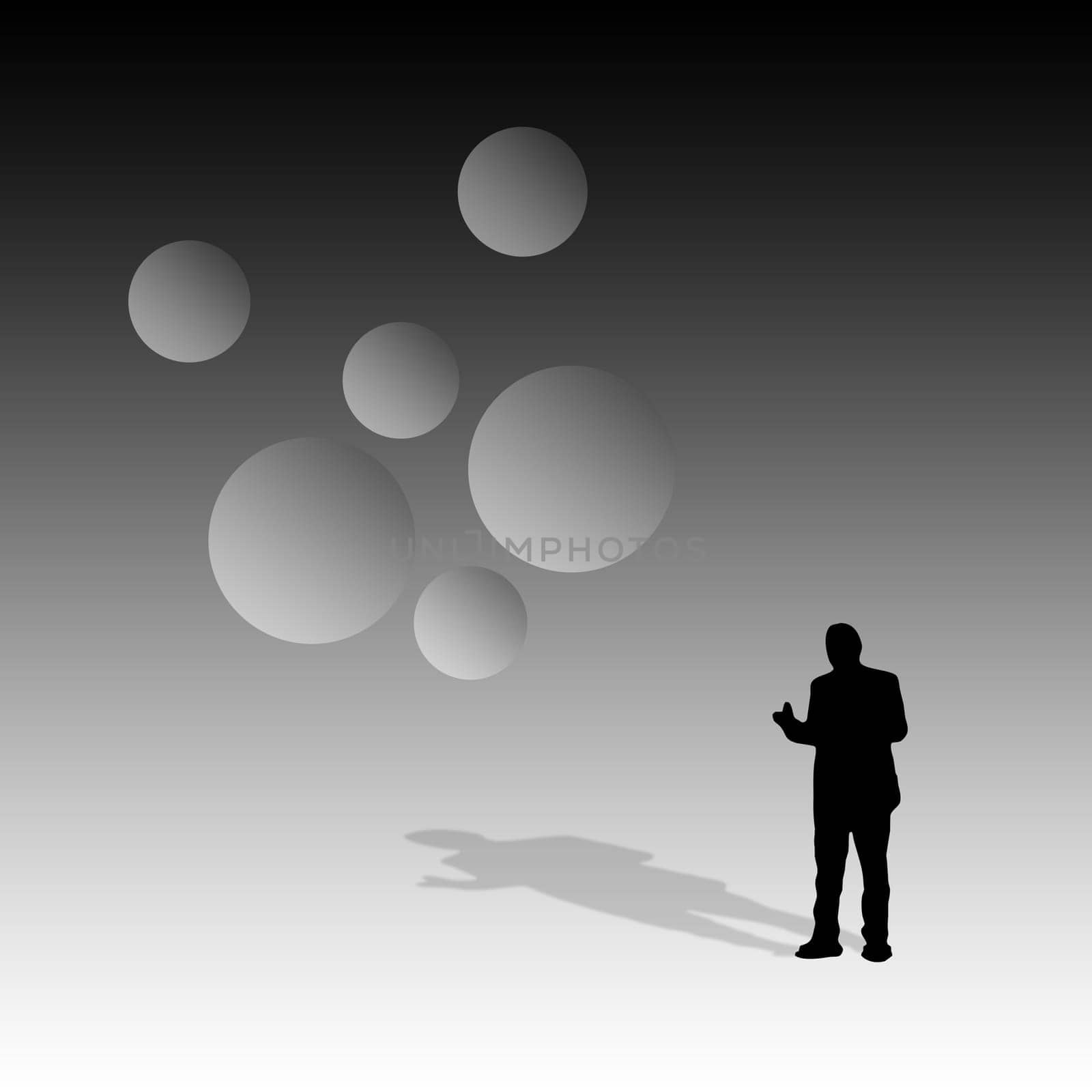 Business people talking at the goal while he explaining something on meeting