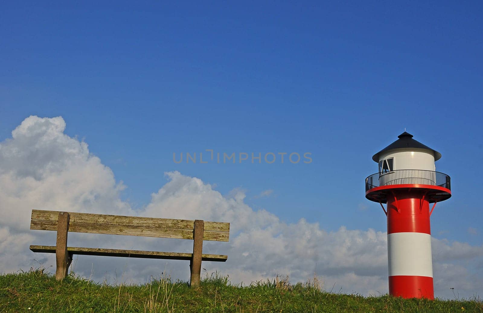 Lighthouse and bench