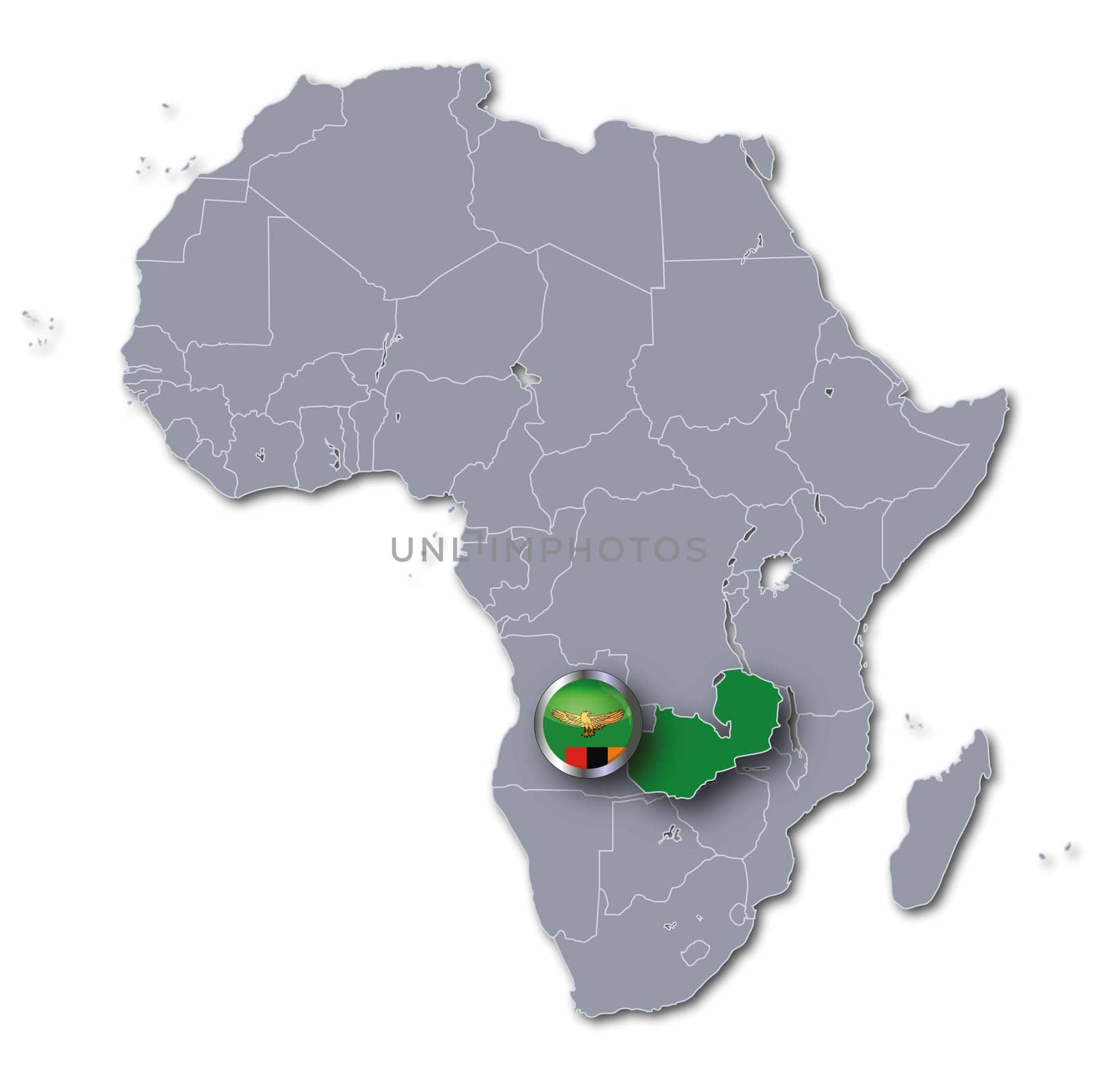 Map of Africa Zambia