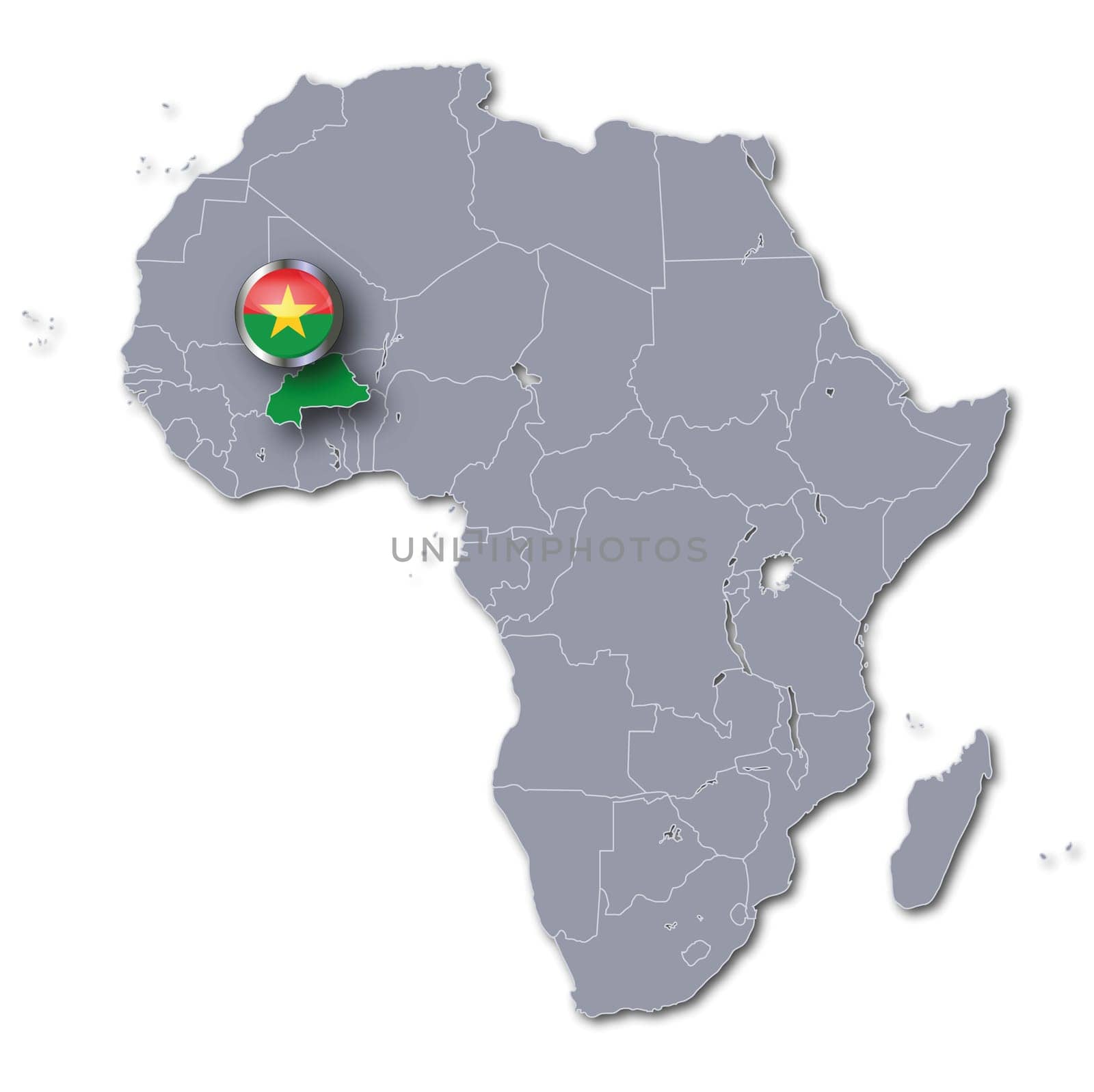 Map of Africa Burkina Faso