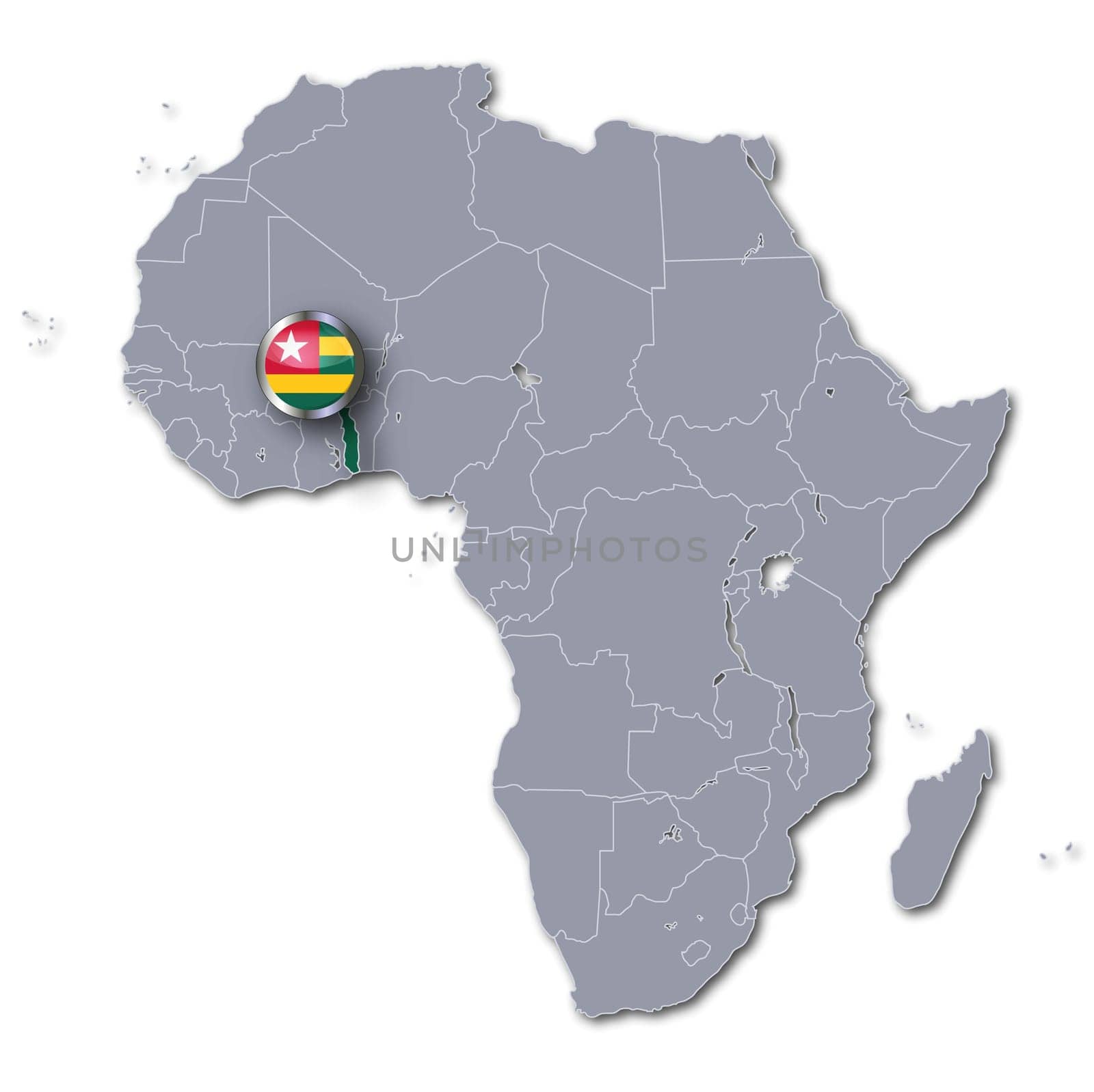 Map of Africa Togo
