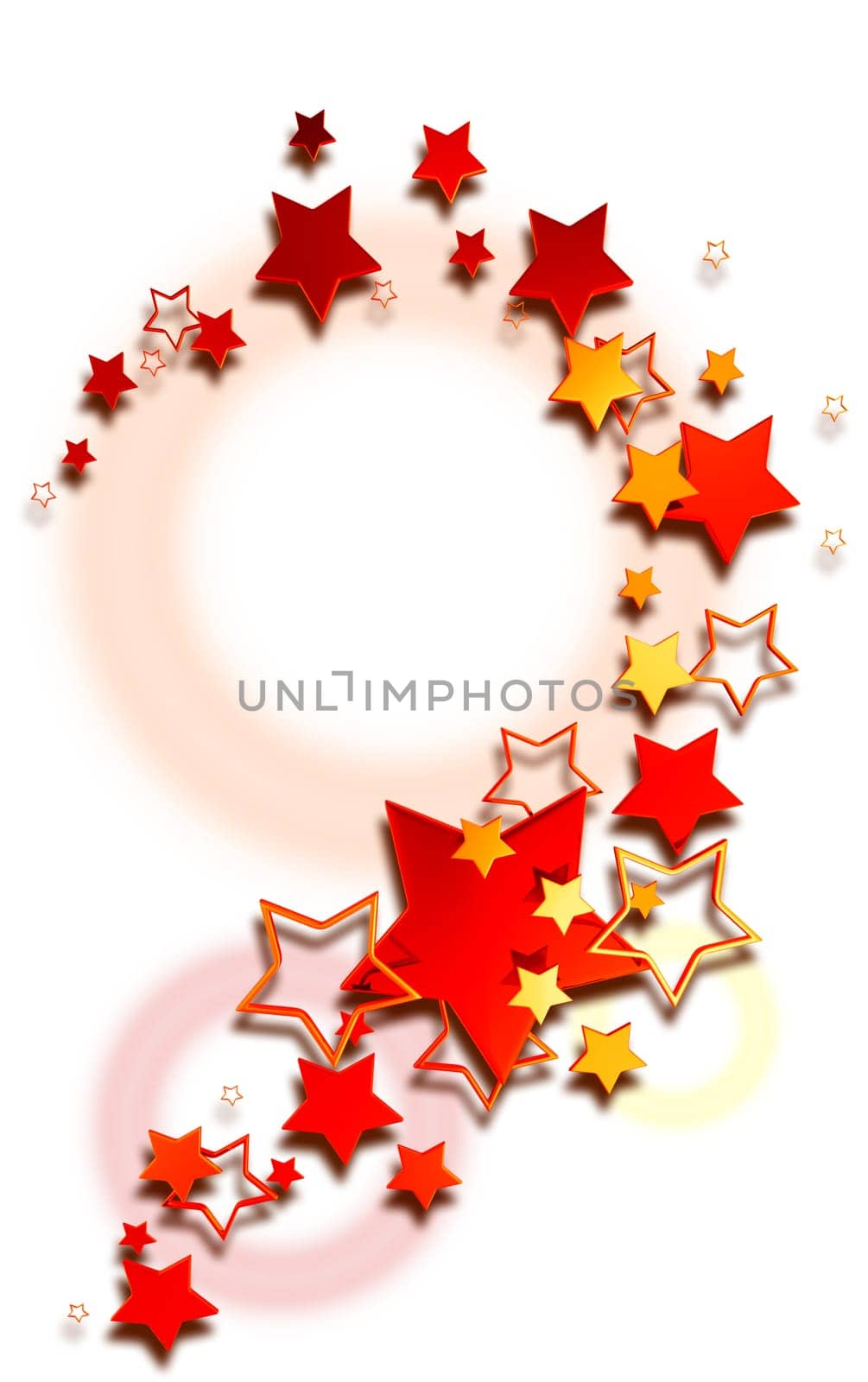 big and small stars in motion for advertise on white background