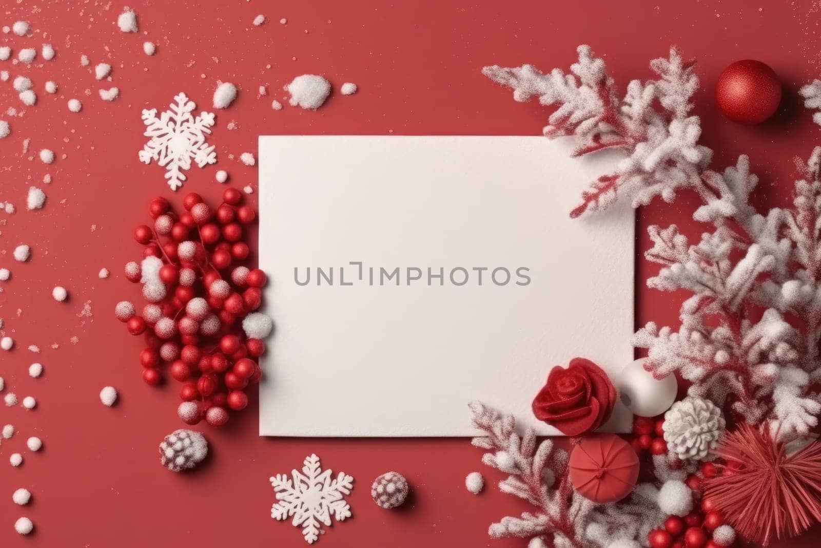 Christmas greeting card. Christmas or new year Background. Generative AI.