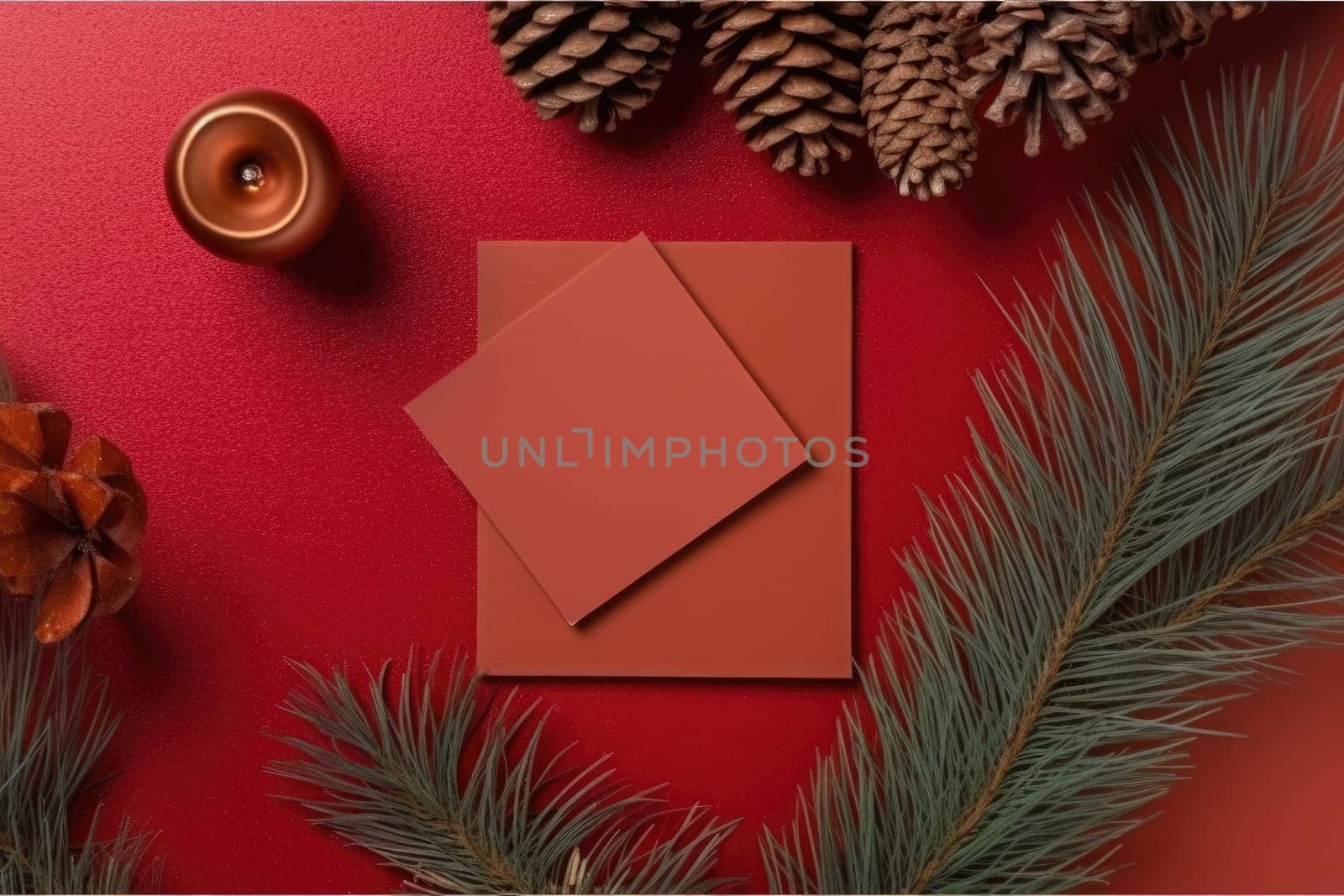 Christmas greeting card. Christmas or new year Background. Generative AI by itchaznong