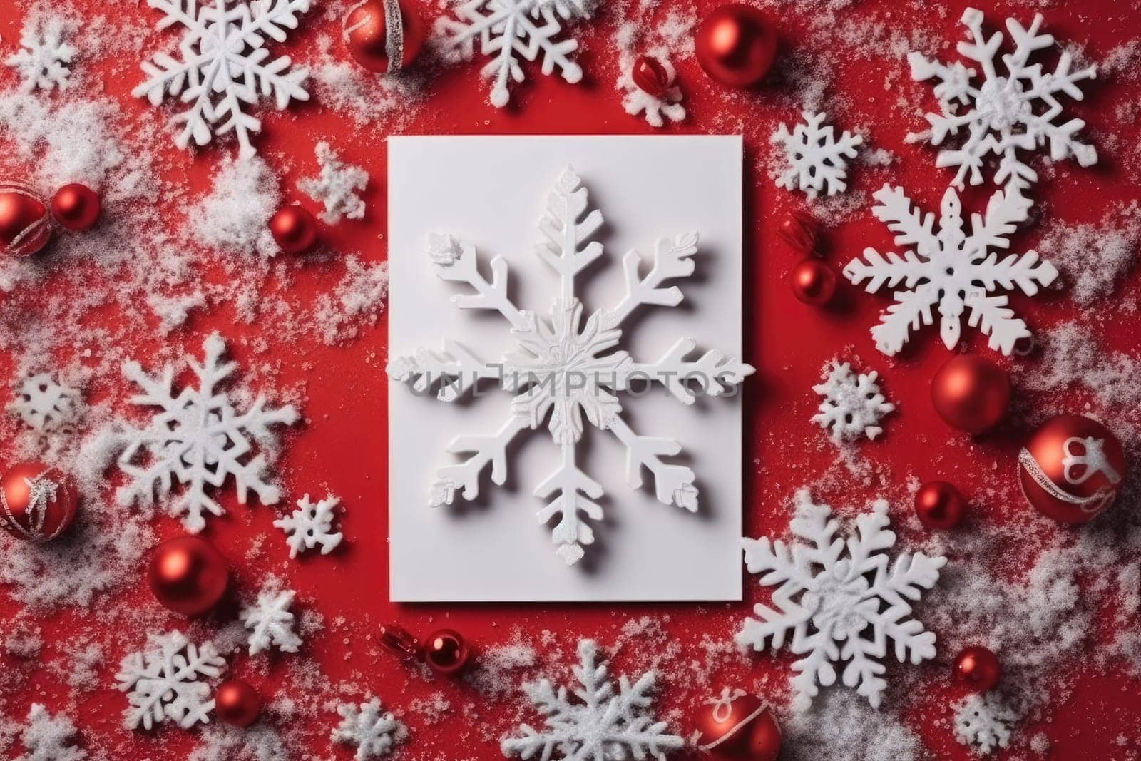 Christmas greeting card. Christmas or new year Background. Generative AI by itchaznong