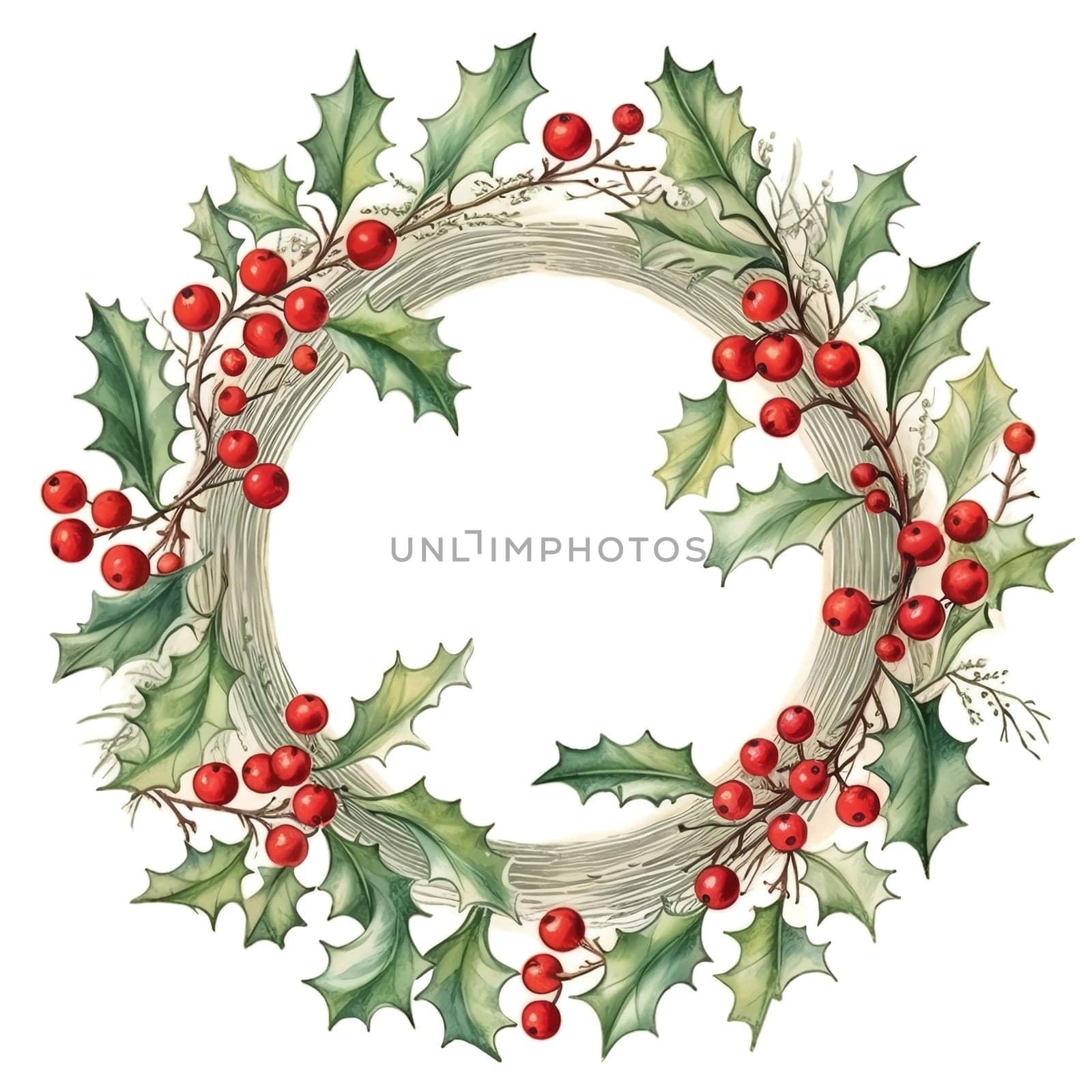 Watercolor Christmas wreaths. Holiday wreaths Clipart, Cozy Winter Clipart. by AndreyKENO