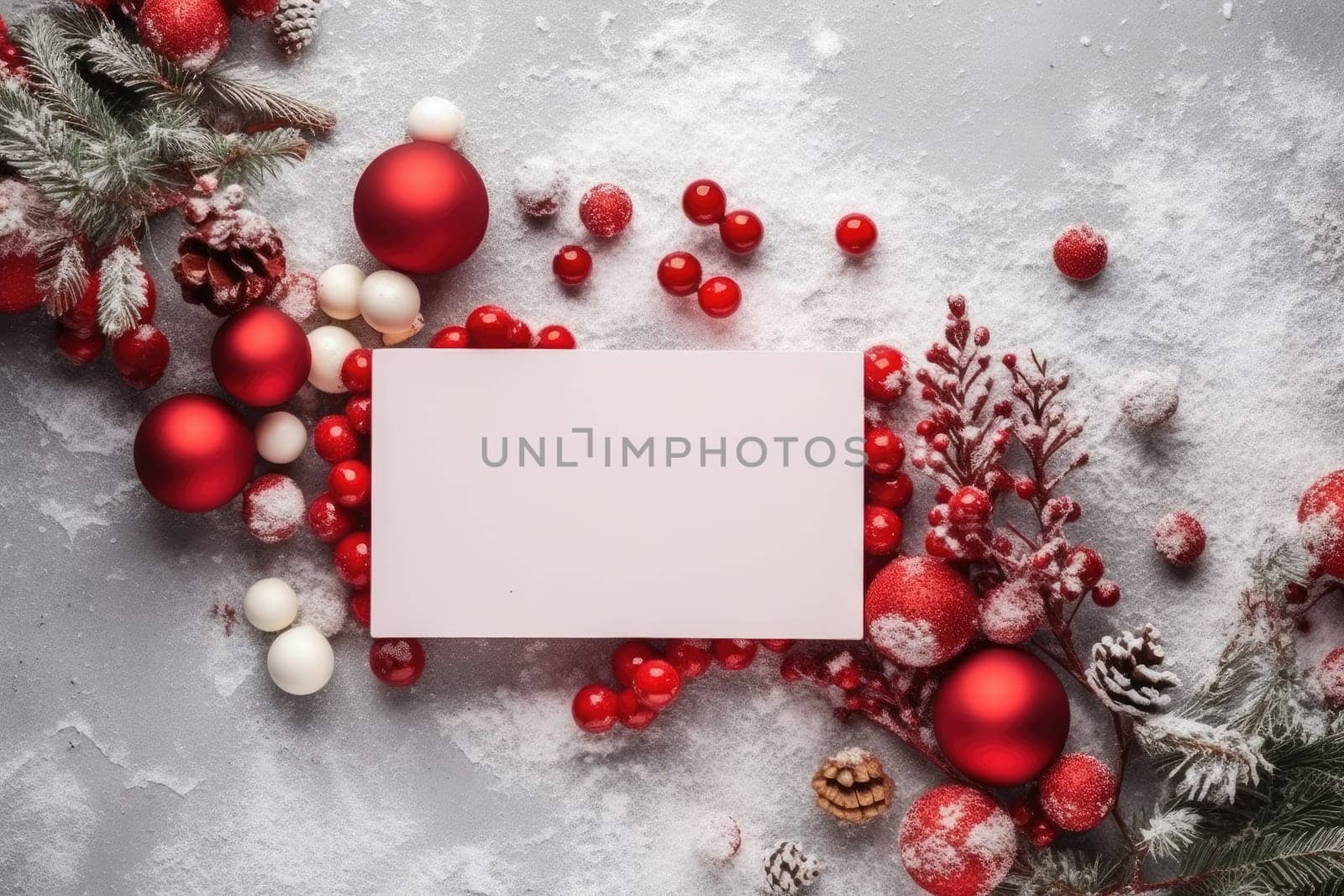 Christmas greeting card. Christmas or new year Background. Generative AI by itchaznong