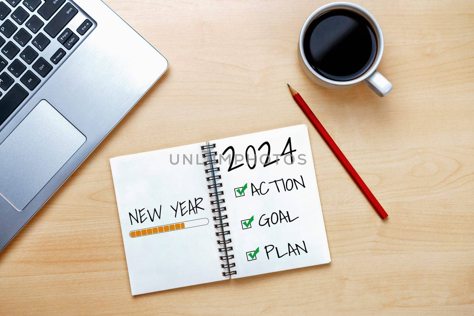 2024 Happy New Year Resolution Goal List and Bliss Plans Setting by biancoblue