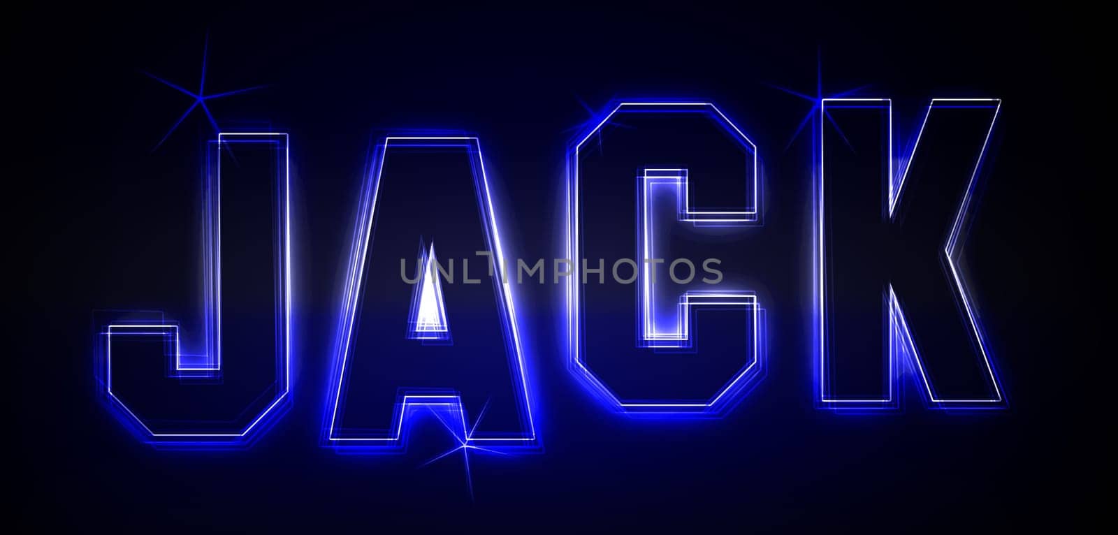 Jack as an illustration in neon light style