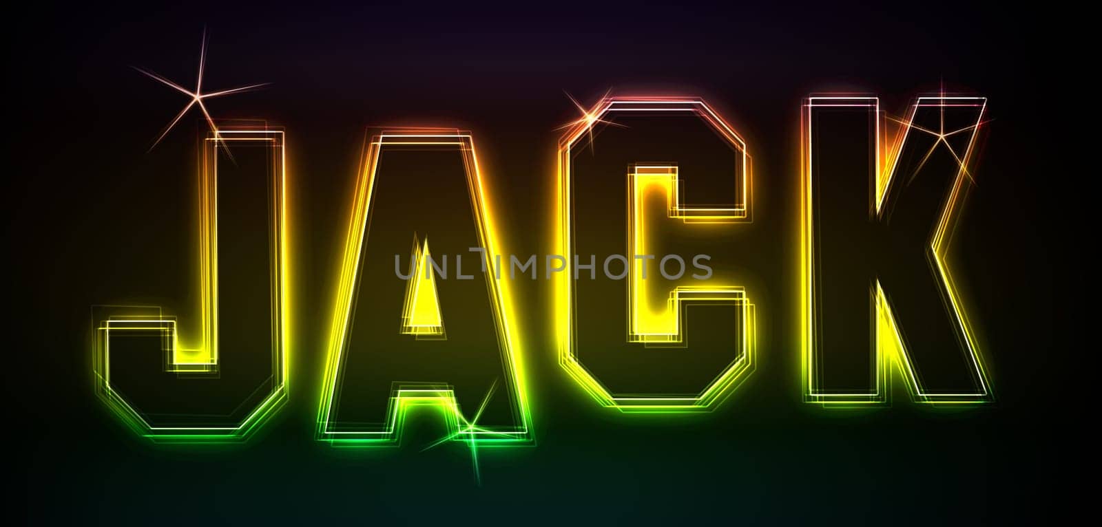 Jack as an illustration in neon light style