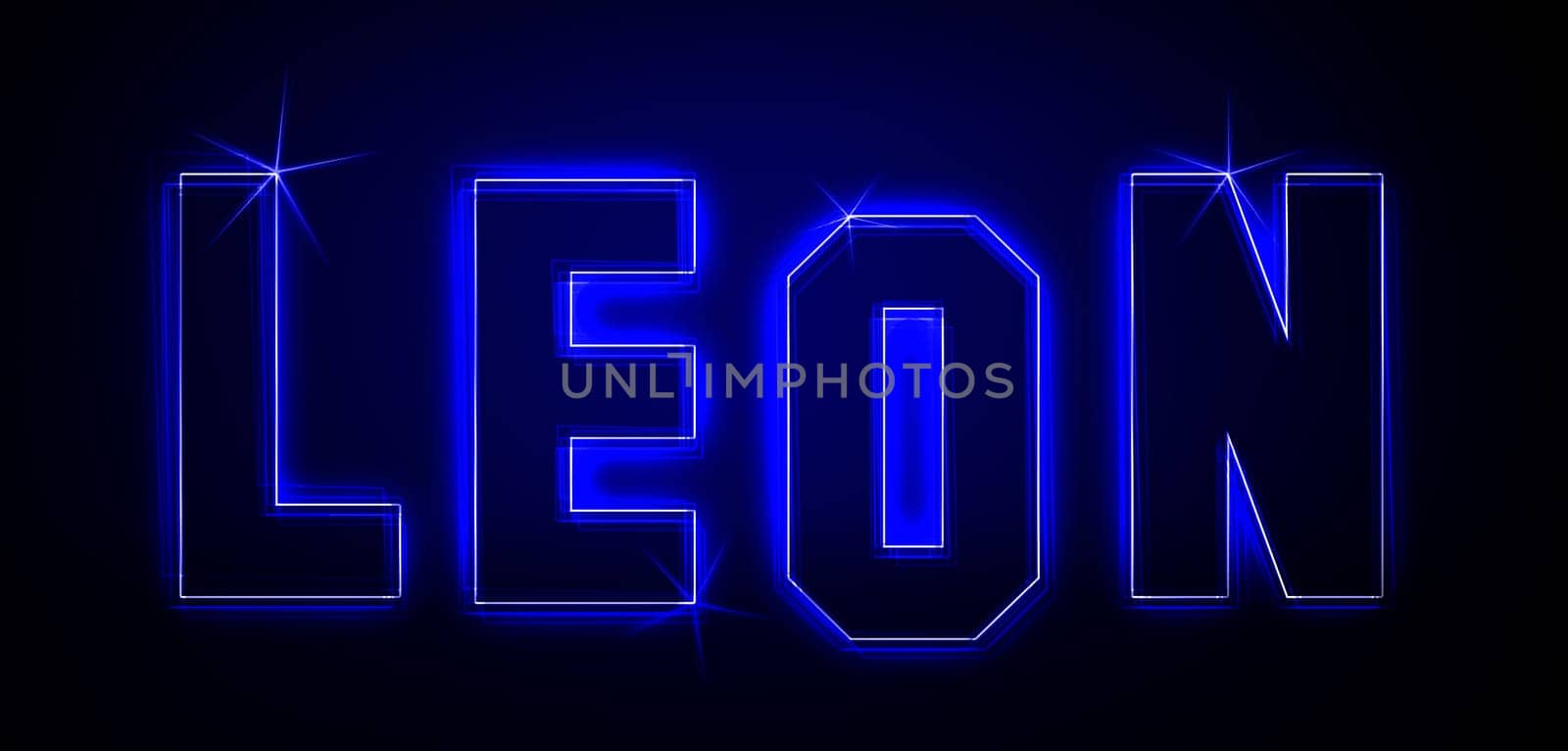 Leon as an illustration in neon light style