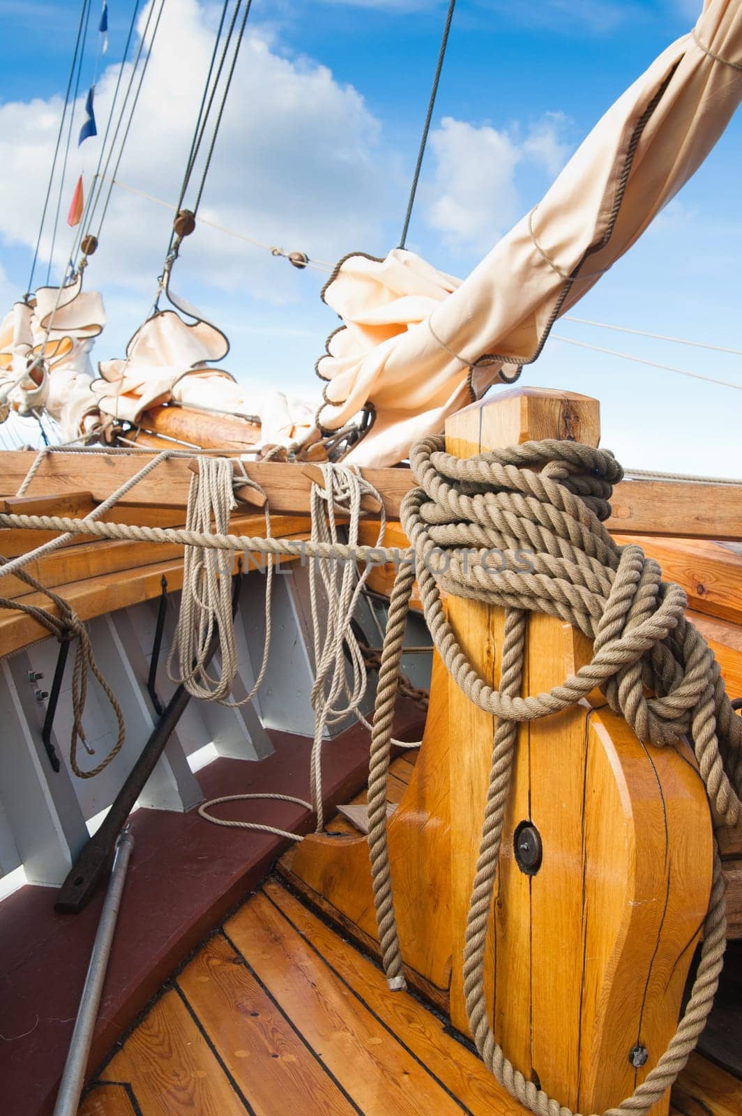 Close-up shot of rope. Taken at a shipyard.