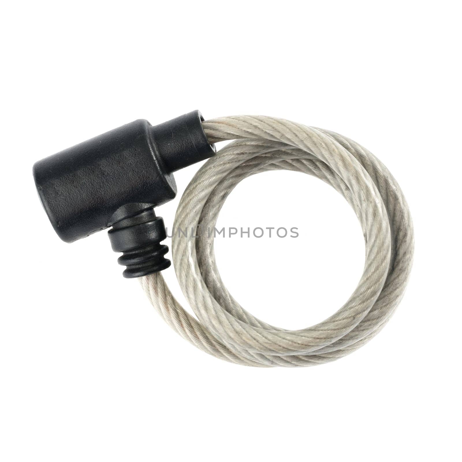 Bicycle lock against white background