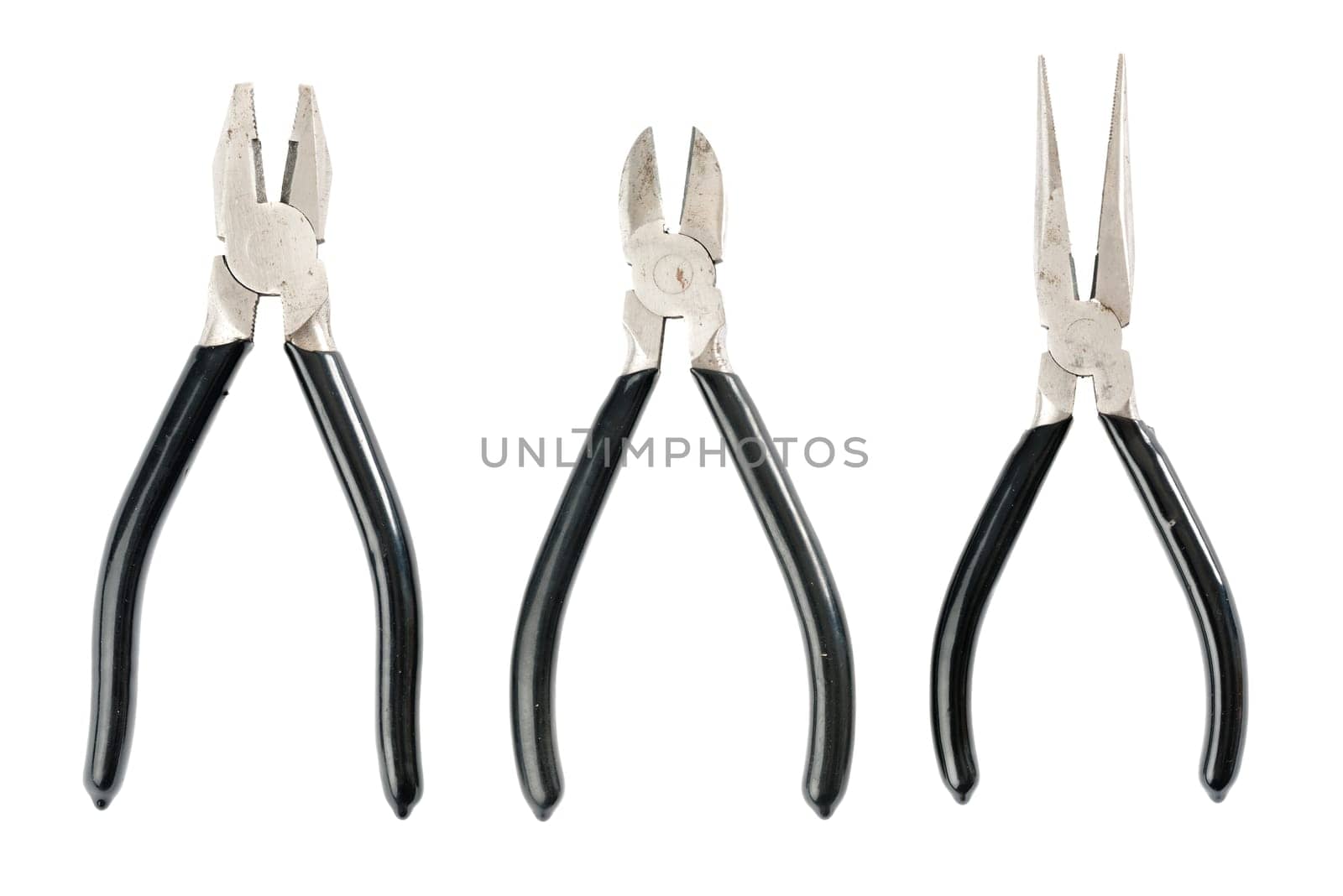 Pliers in front of white background