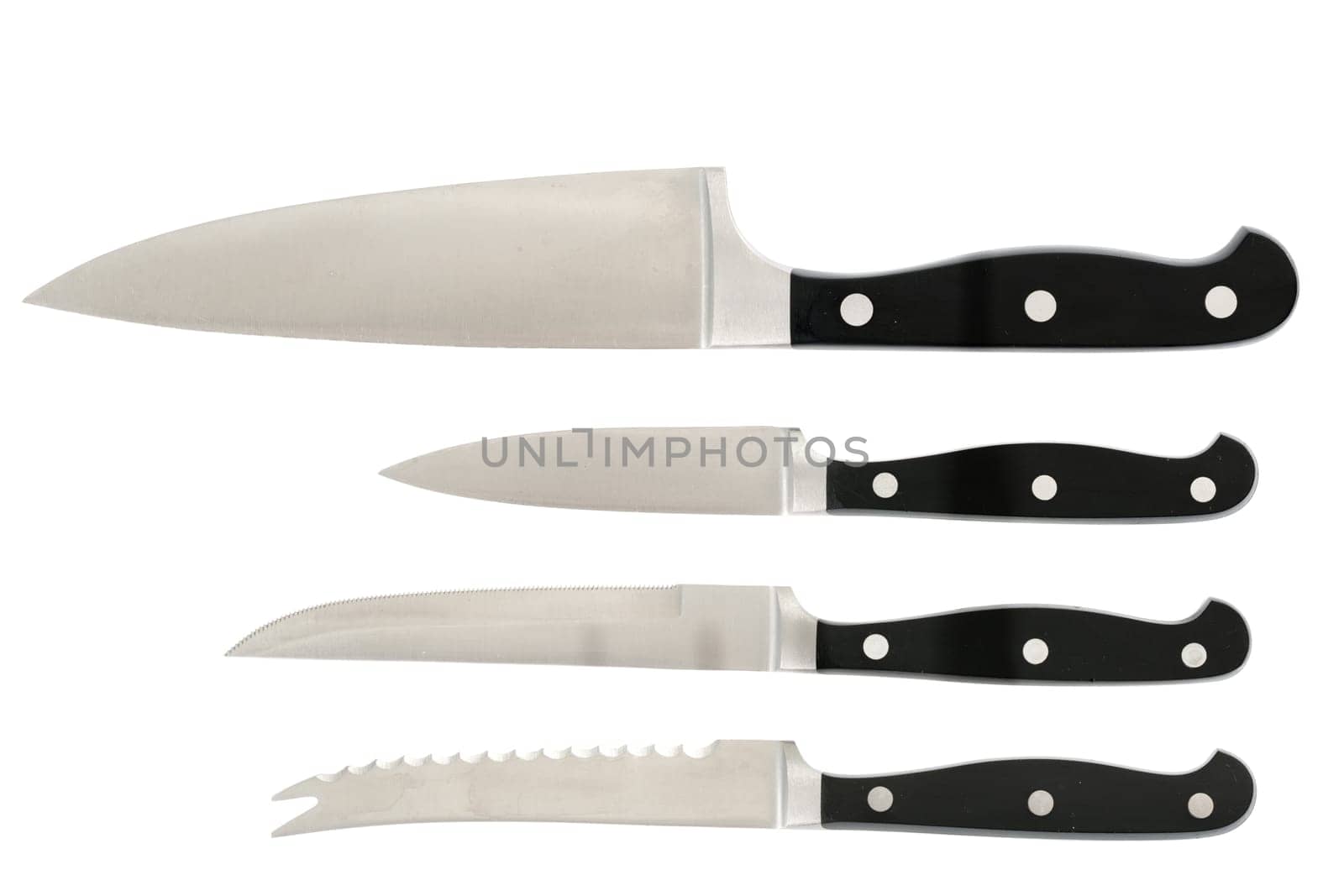 Kitchen knife against white background