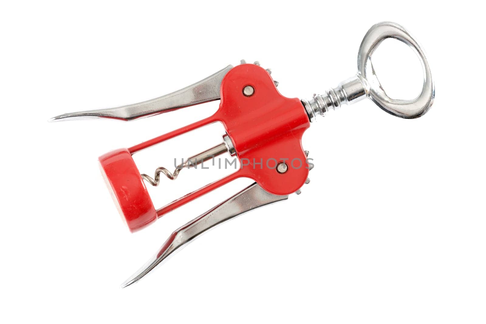 Corkscrew against white background