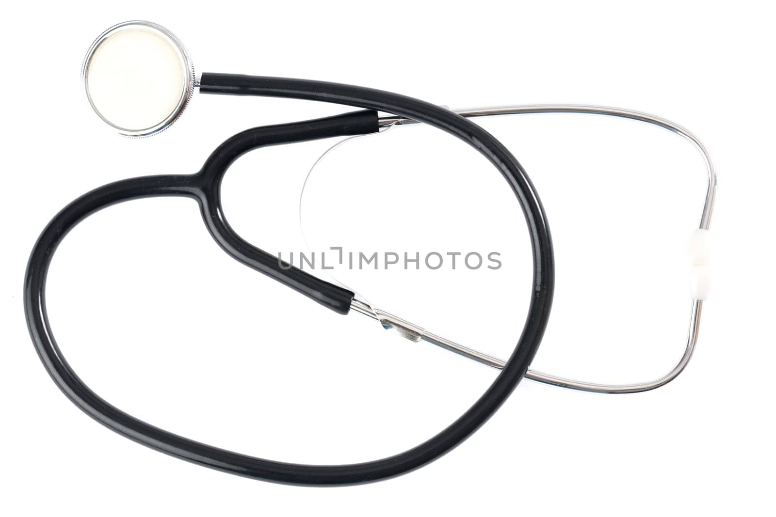 Stethoscope in front of white background