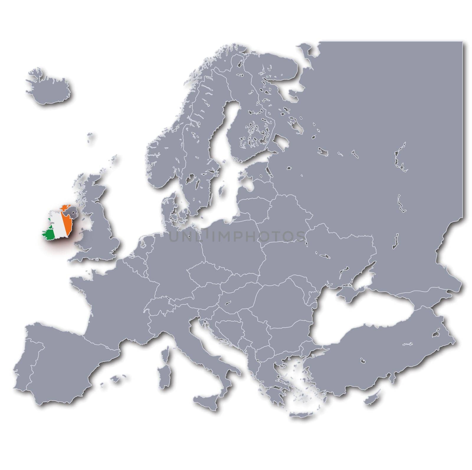 Map of Europe Ireland