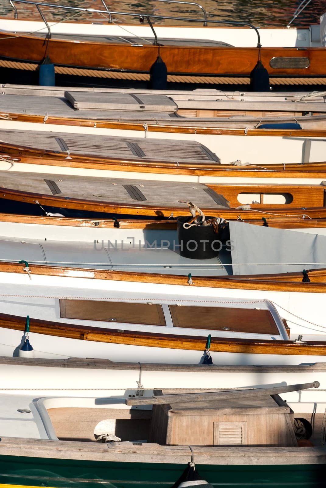 Boats moored in the port of Camogli Genoa in Liguria