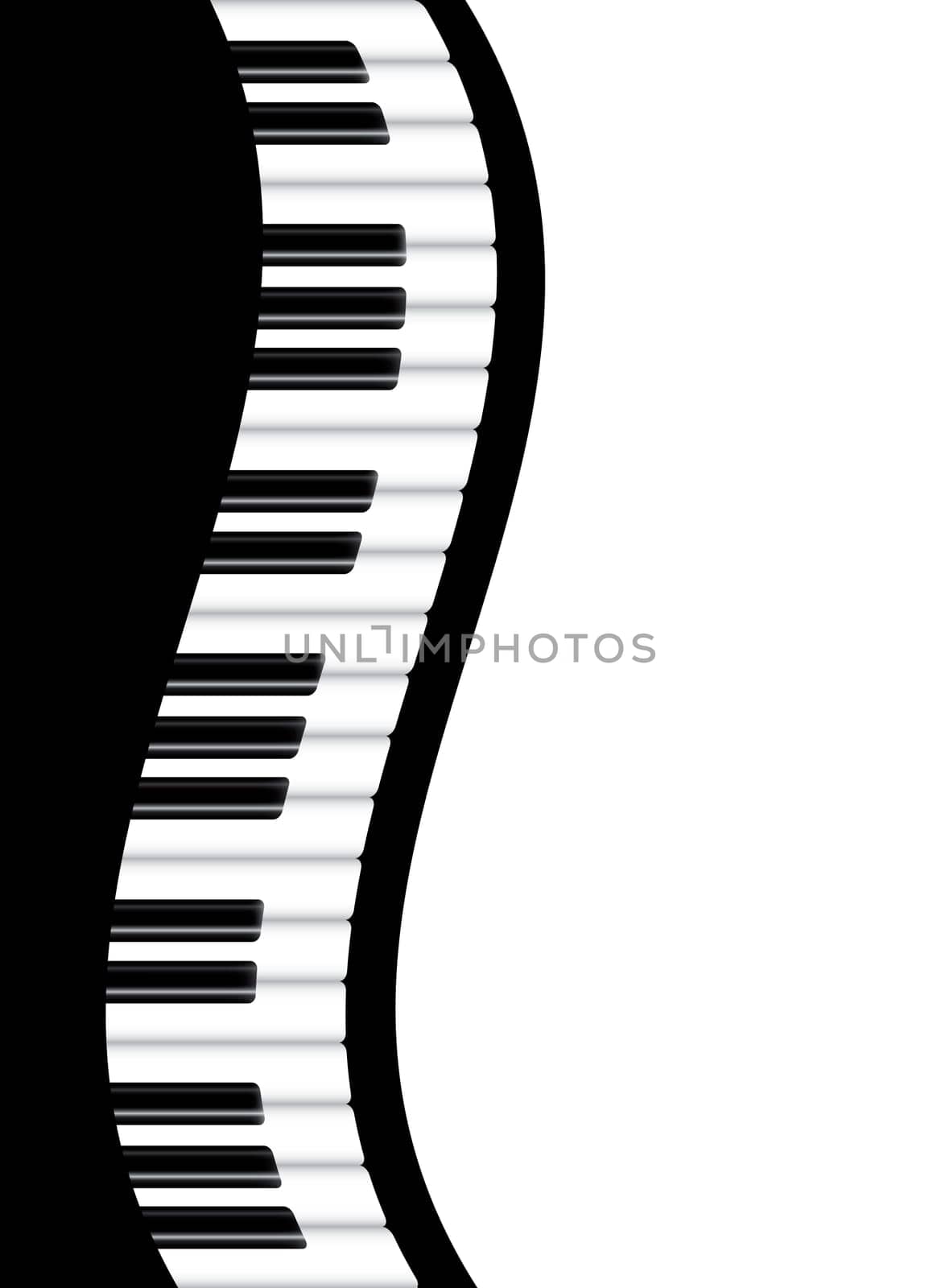 Piano Keyboards Wavy Border Background Illustration