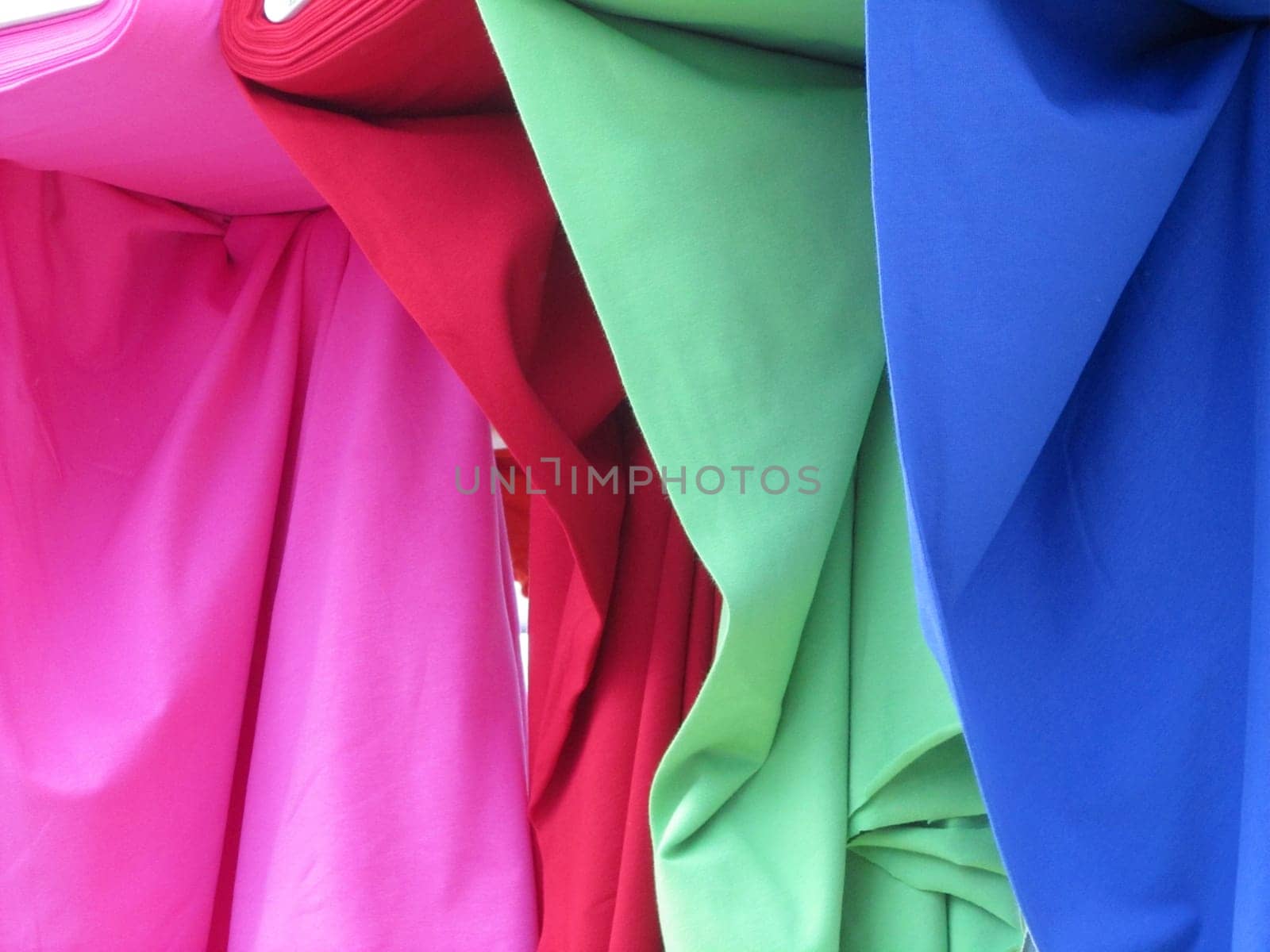 colorful fabric bales