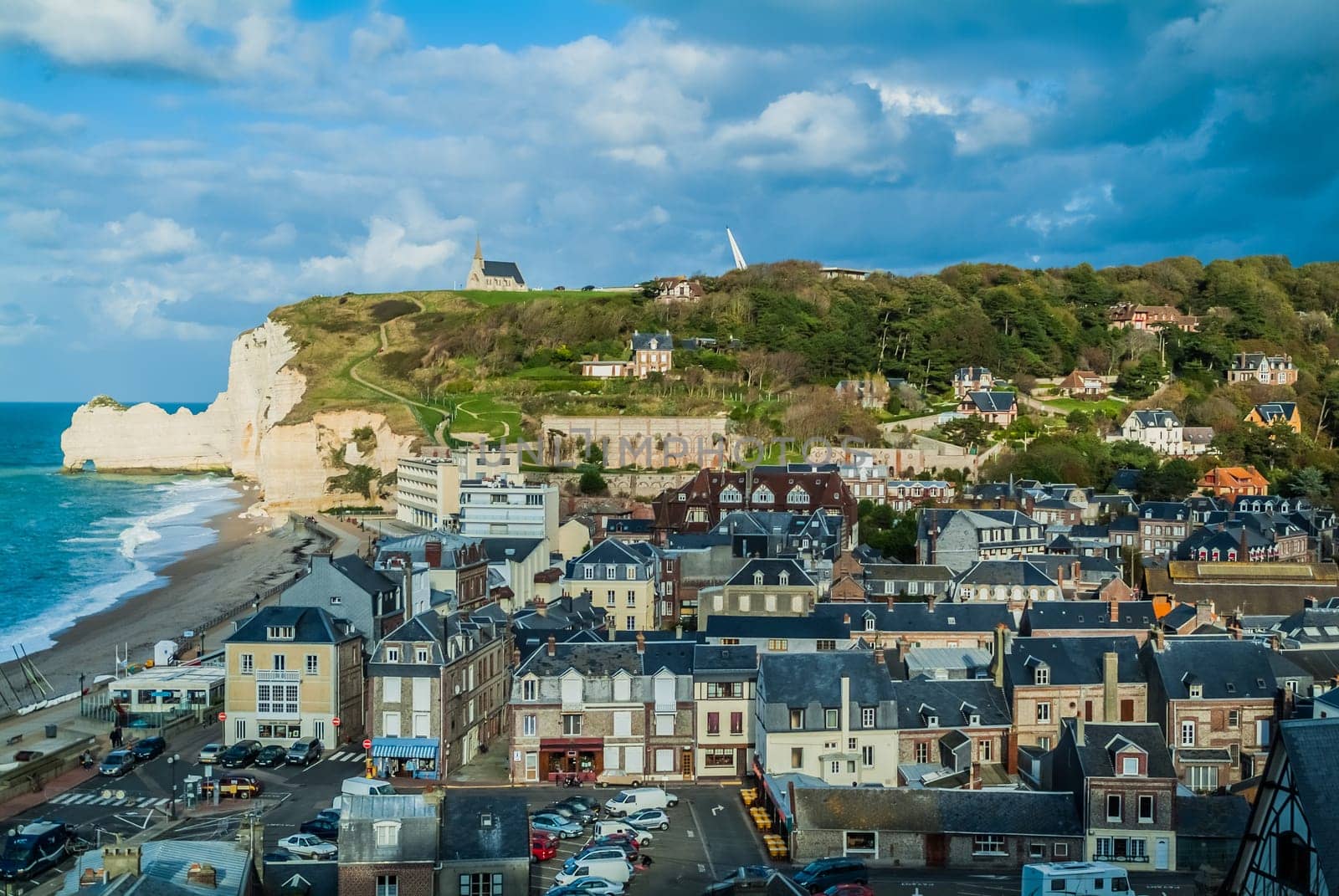 beautiful etretat beach in seine maritime normandie france