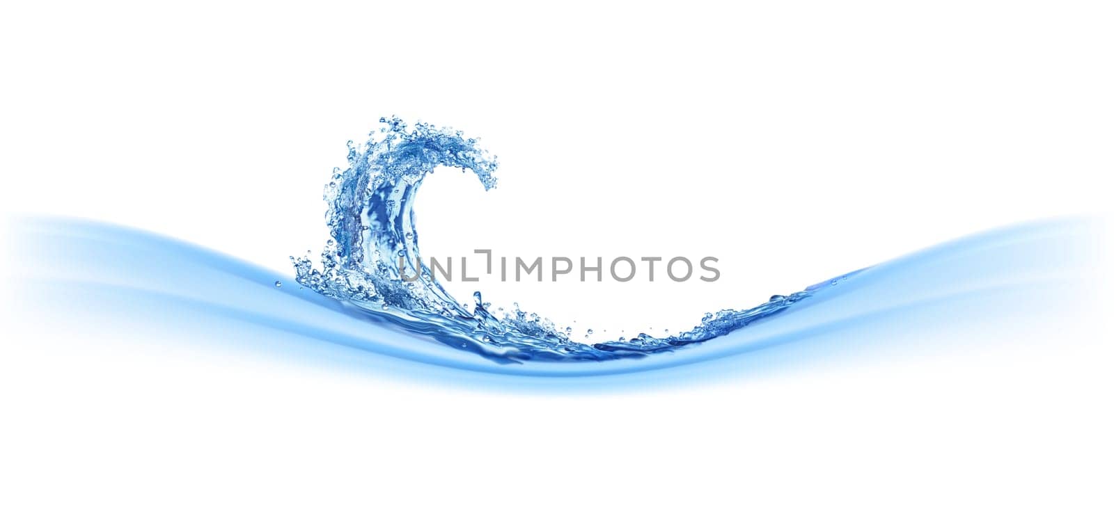 Cool water wave. Illustration on white