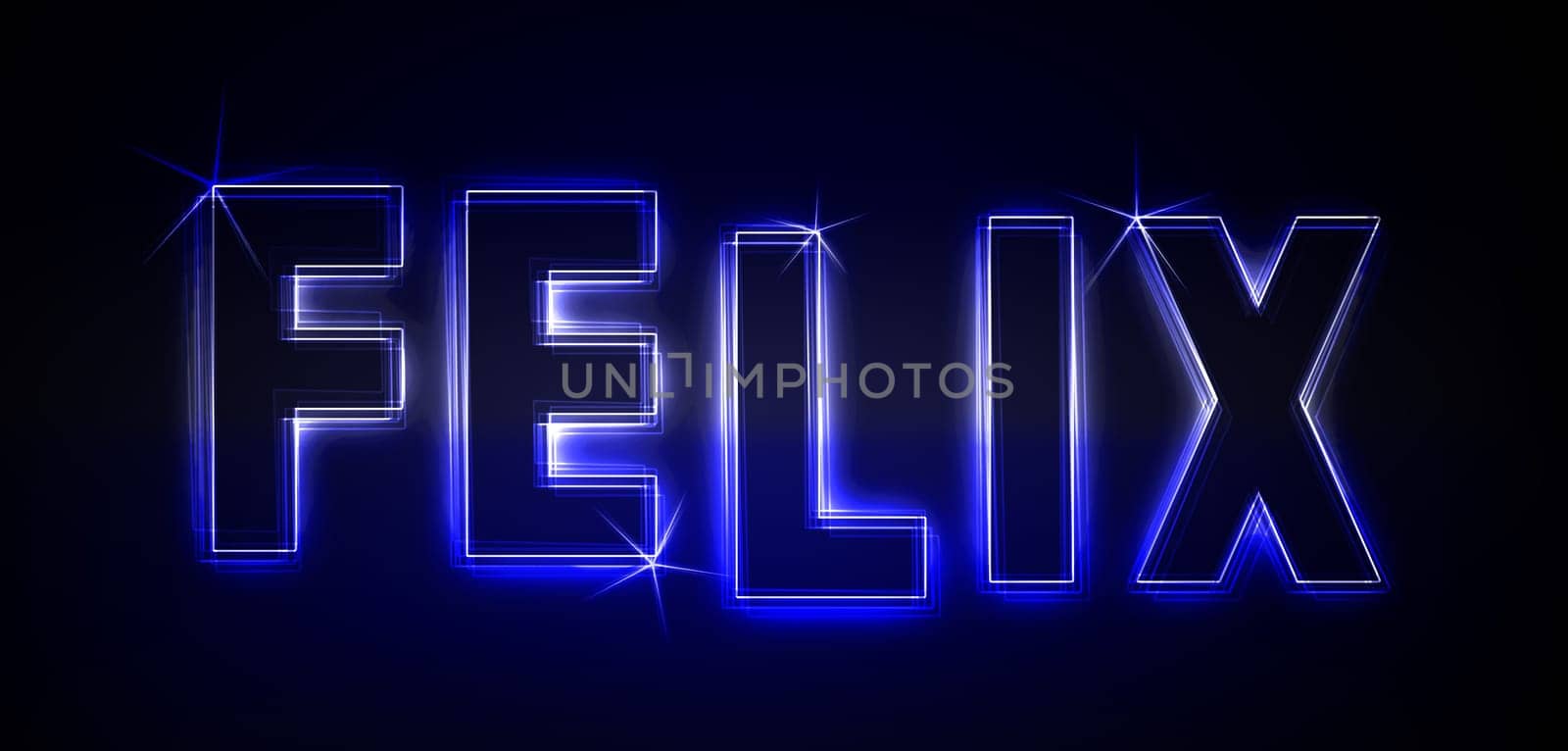 Felix as an illustration in neon light style