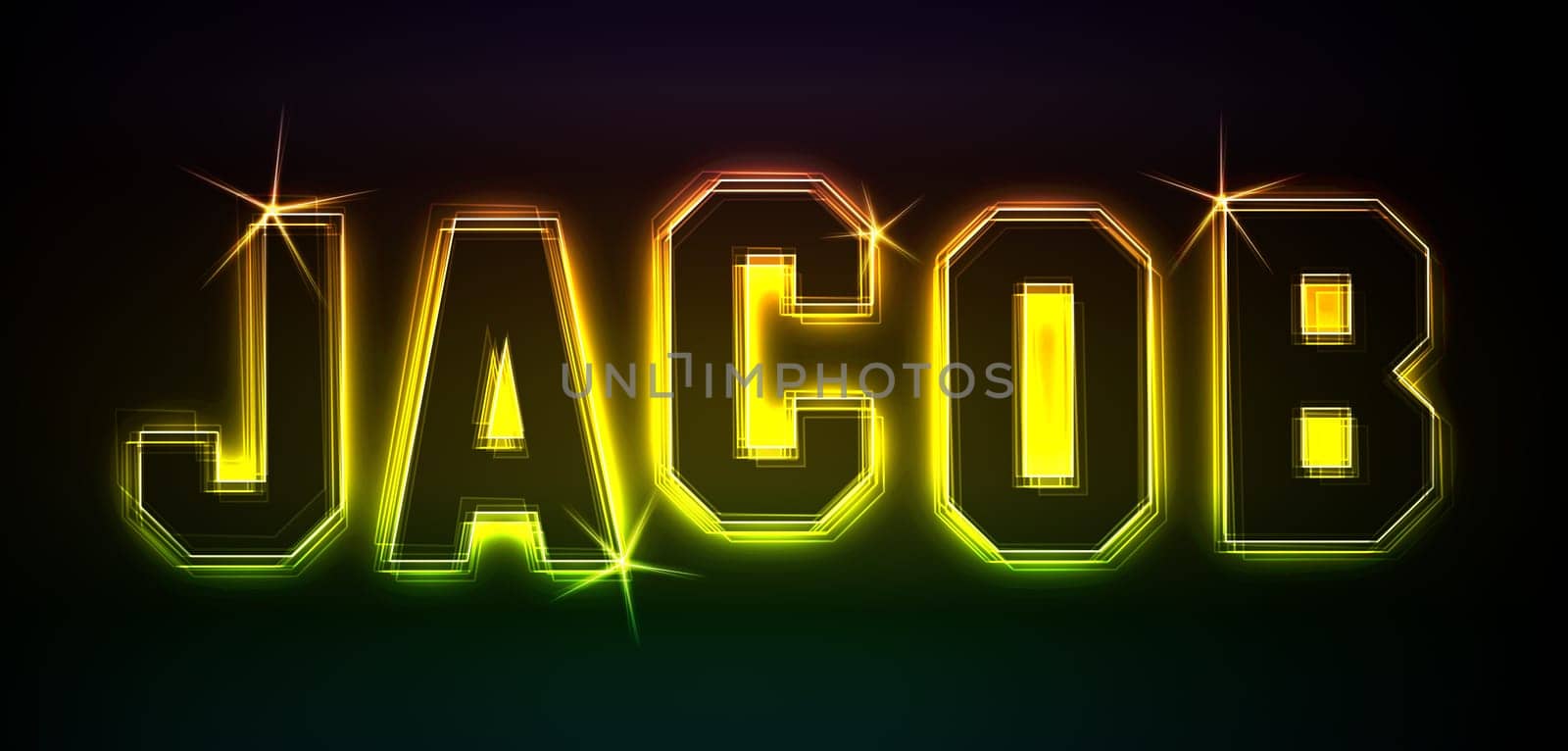 Jacob as an illustration in neon light style