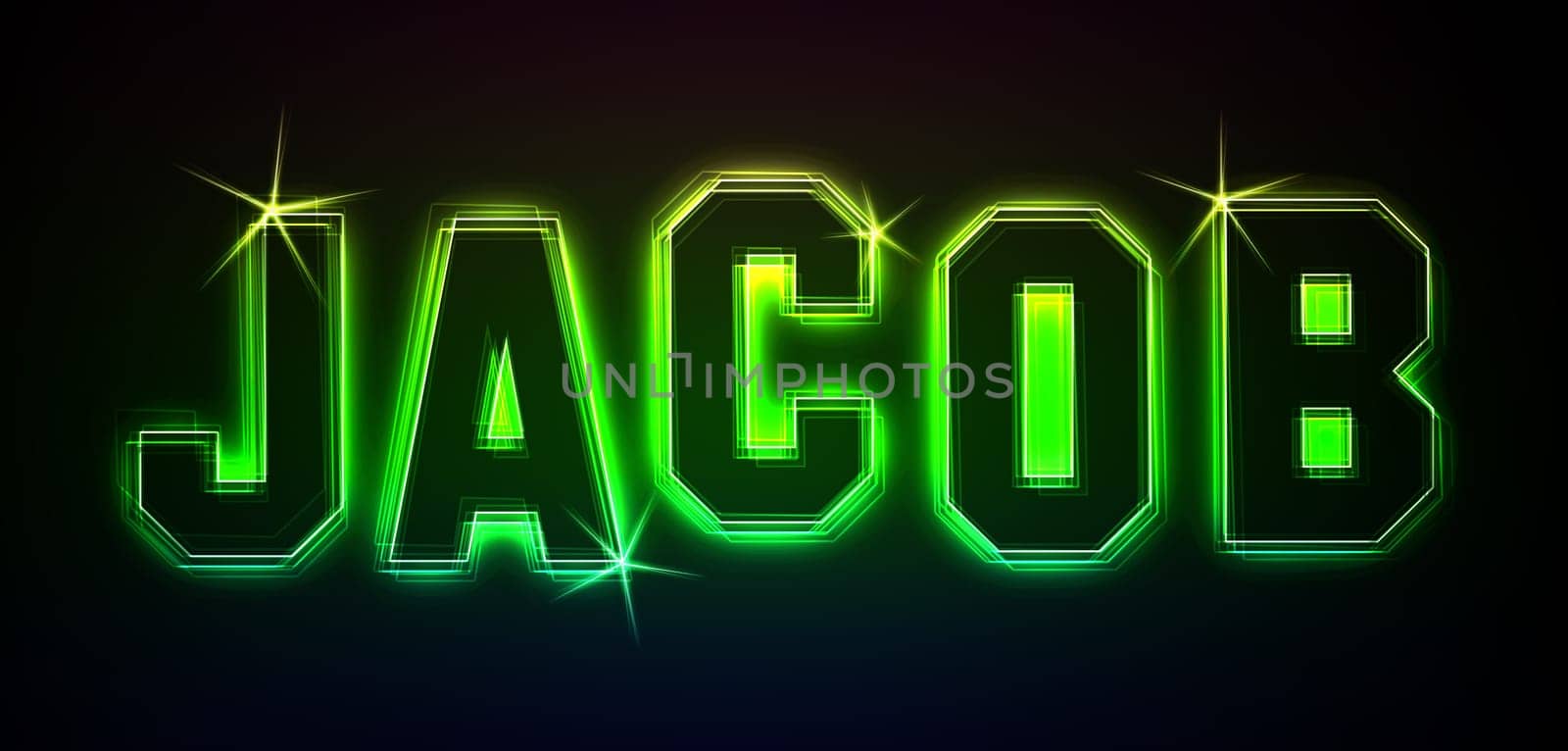 Jacob as an illustration in neon light style