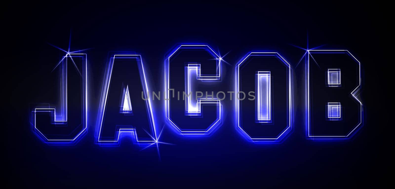 Jacob as an illustration in neon light style