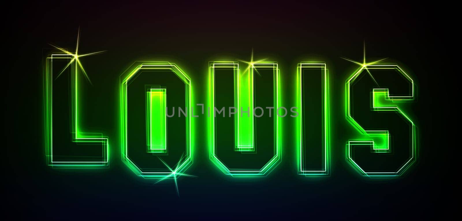 Louis as an illustration in neon light style