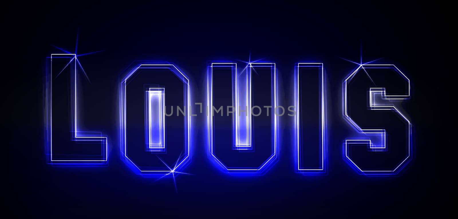 Louis as an illustration in neon light style