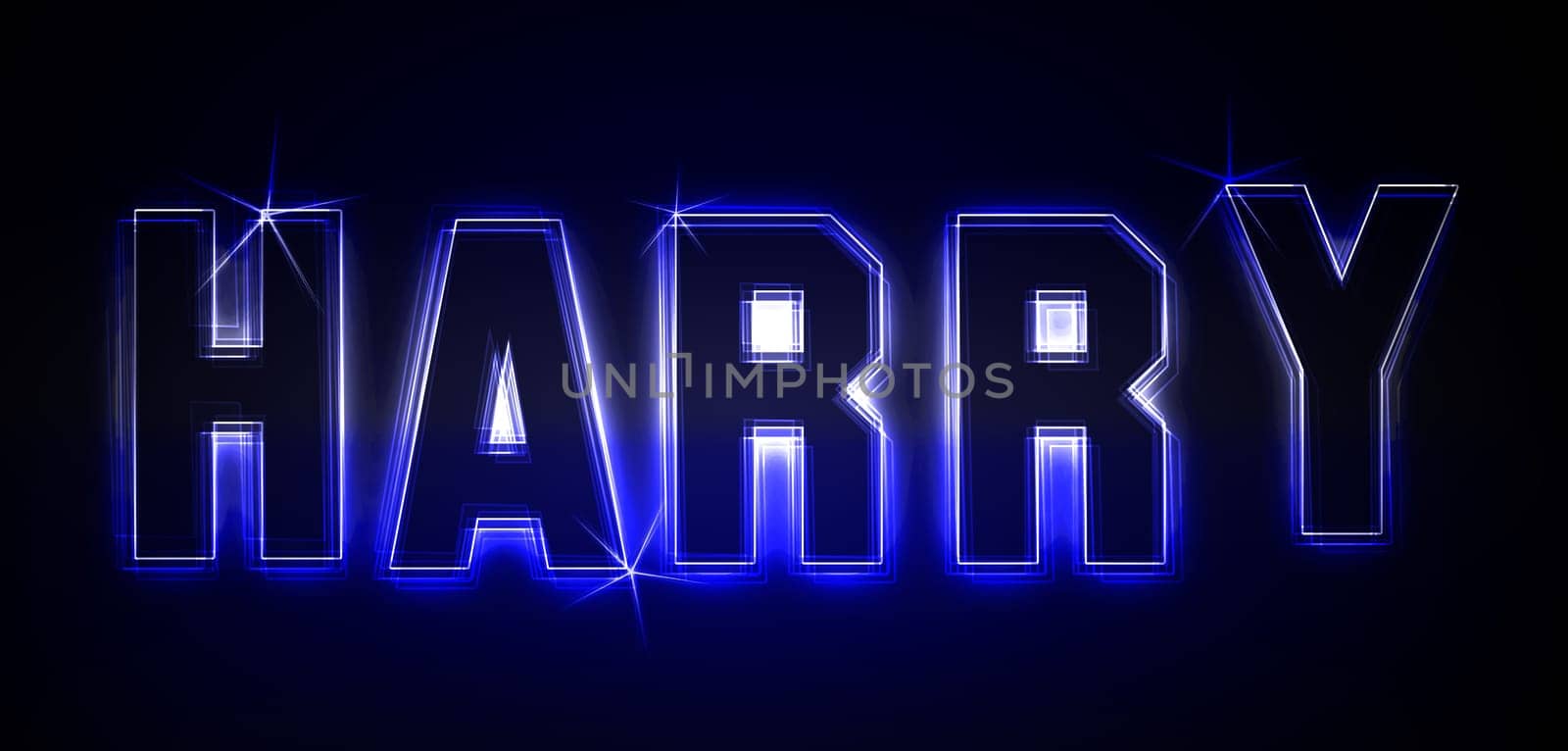 Harry as an illustration in neon light style