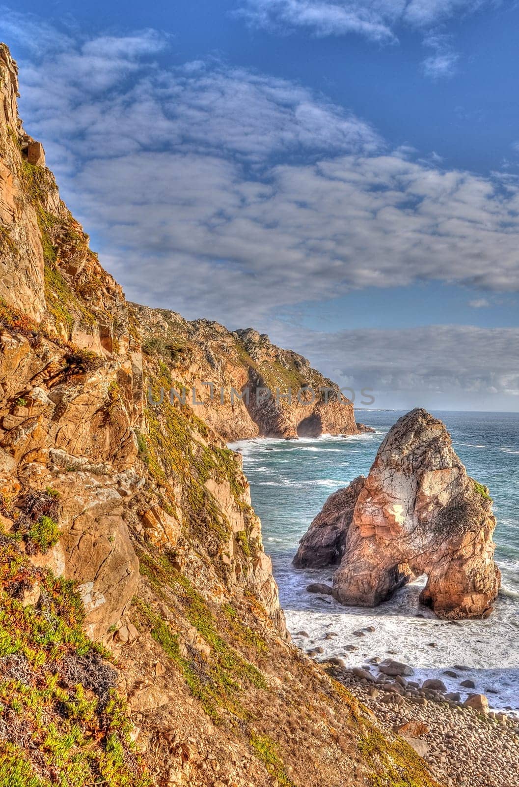Rock cliffs by the sea (Cabo da Roca, Portugal)