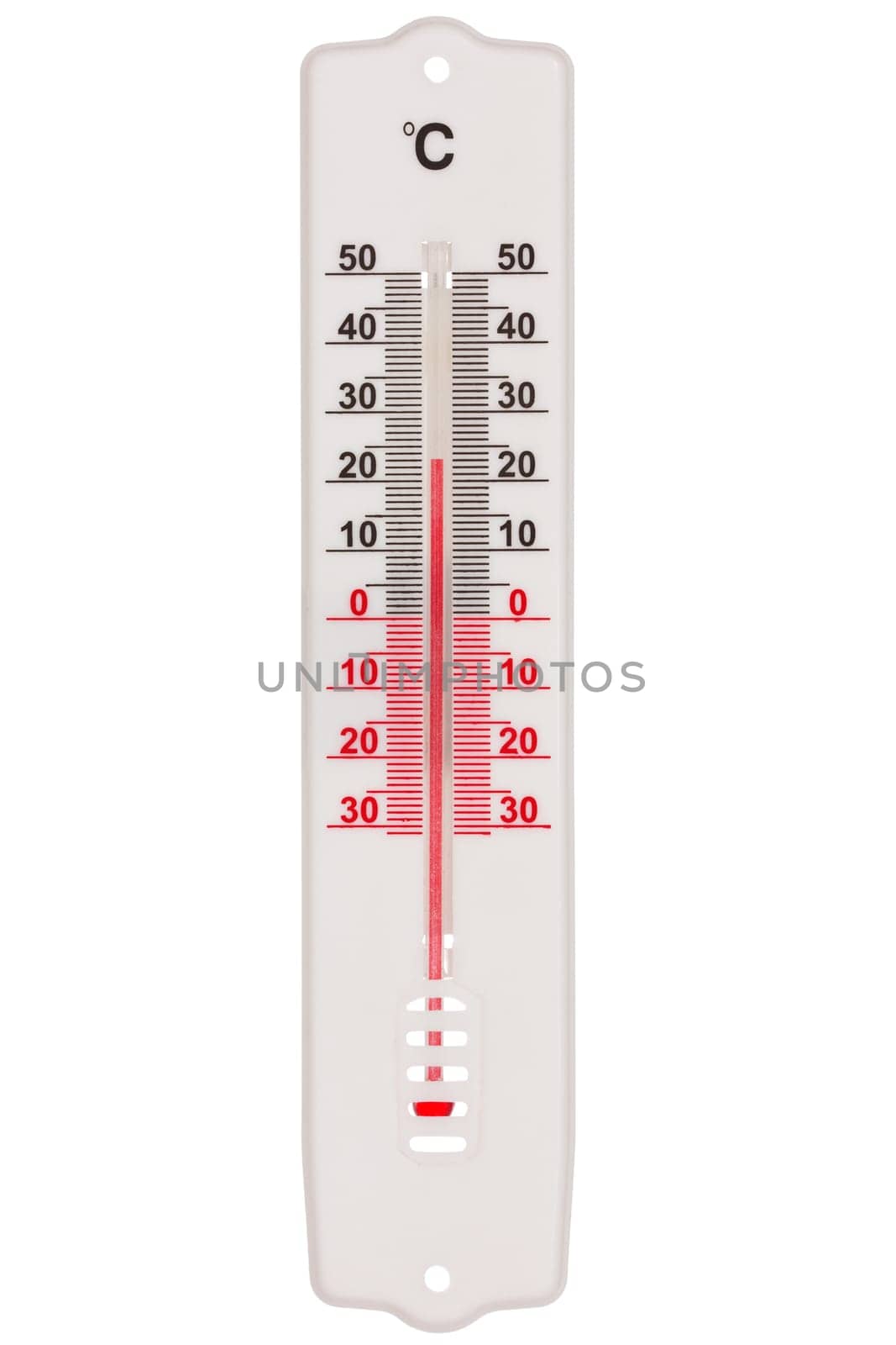 Plastic thermometer isolated on the white background