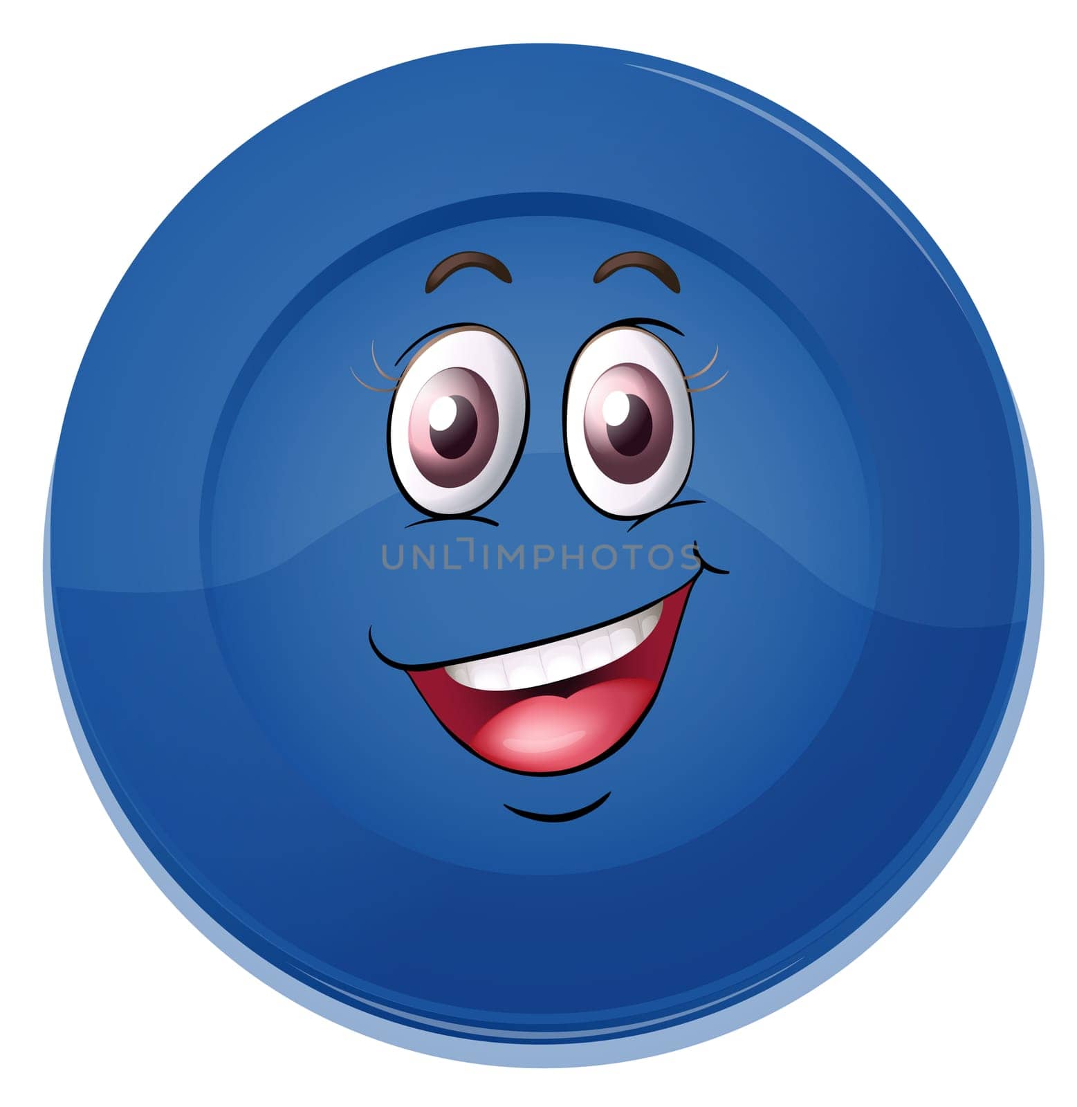 illustration of a dish with face on a white background