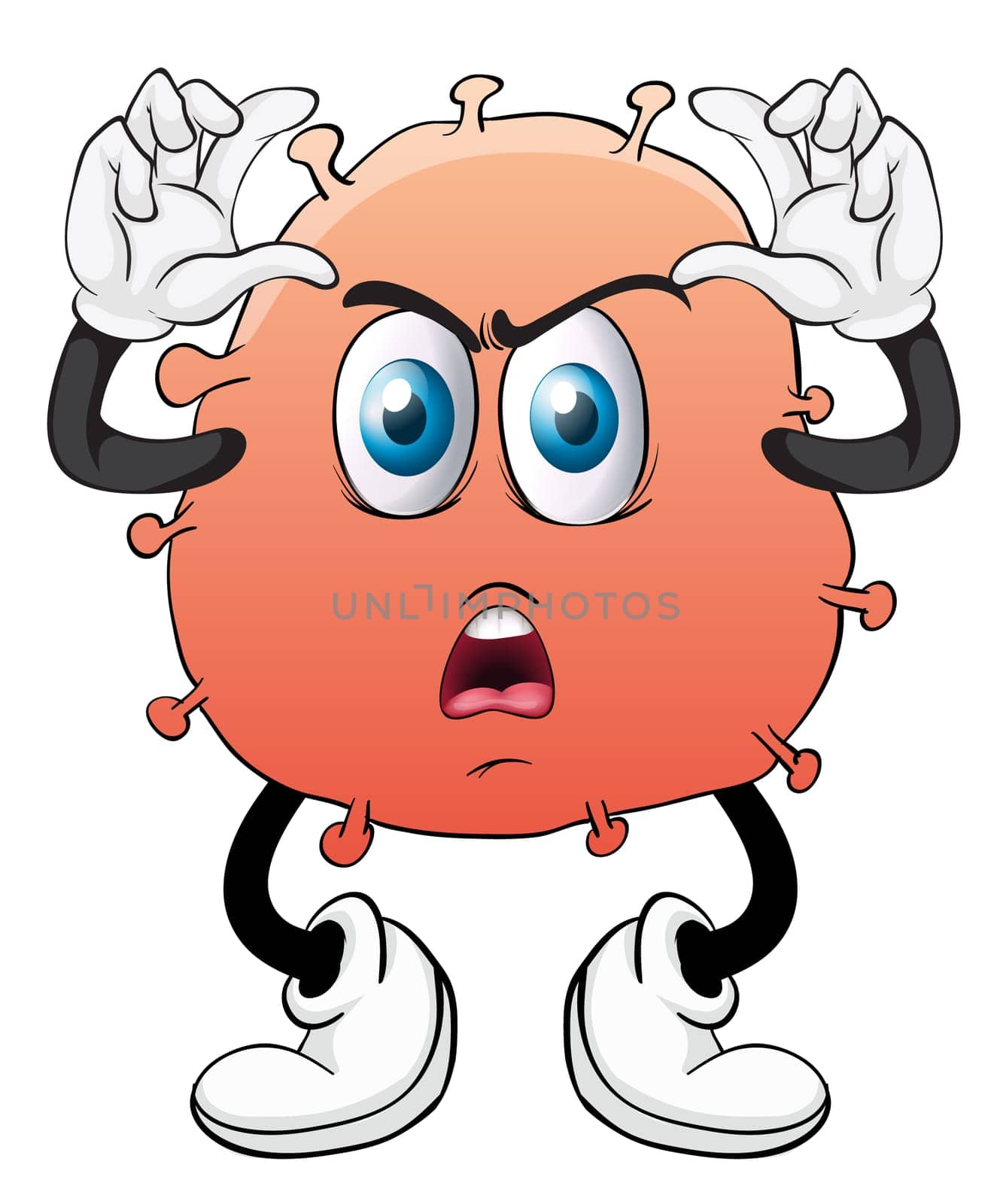 illustration of a monster face on a white background