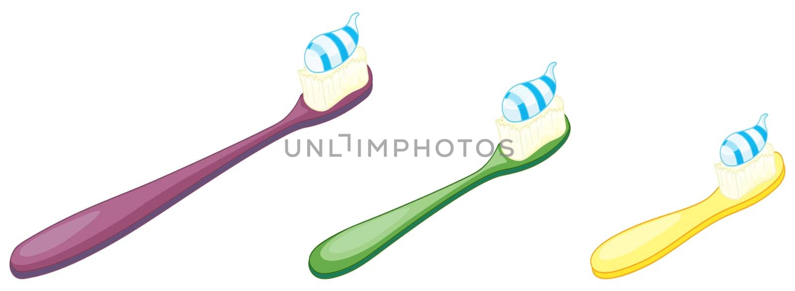 illustration of a tooth brush with paste on a white background