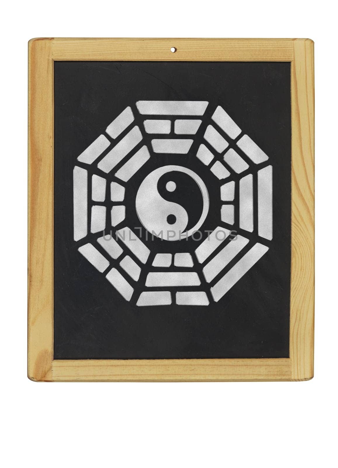 Bagua symbol on chalkboard