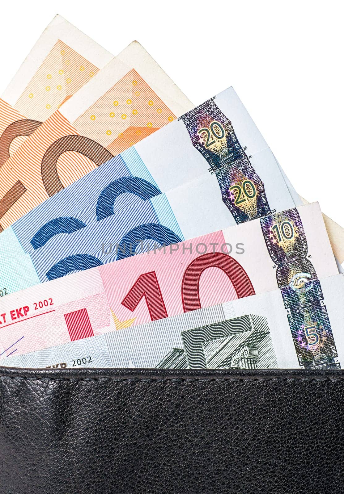 Wallet with fanned out banknotes