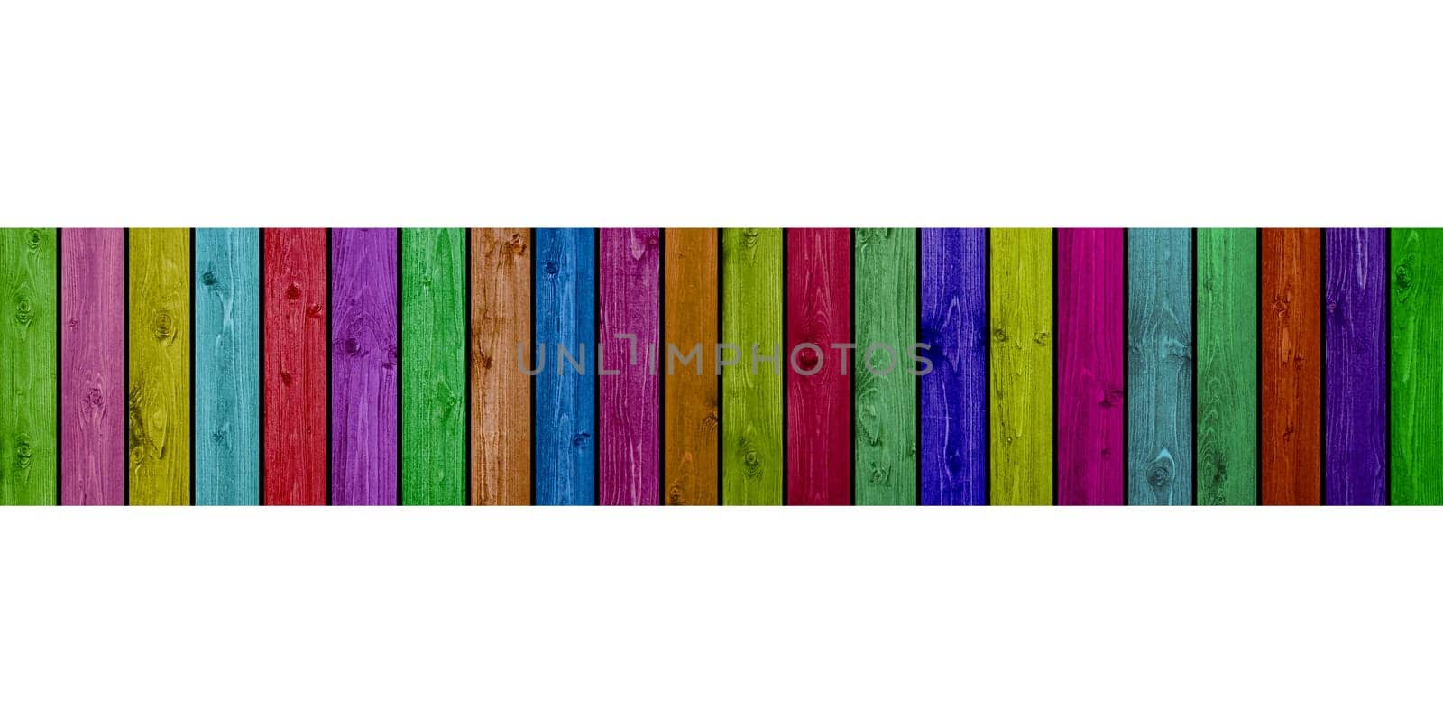 Wide strip of colorful wooden planks