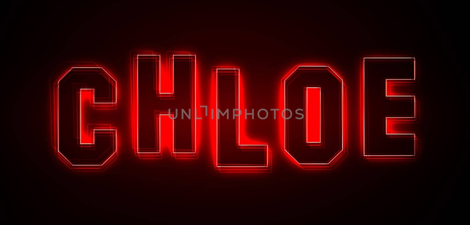 Chloe as an illustration in neon light style