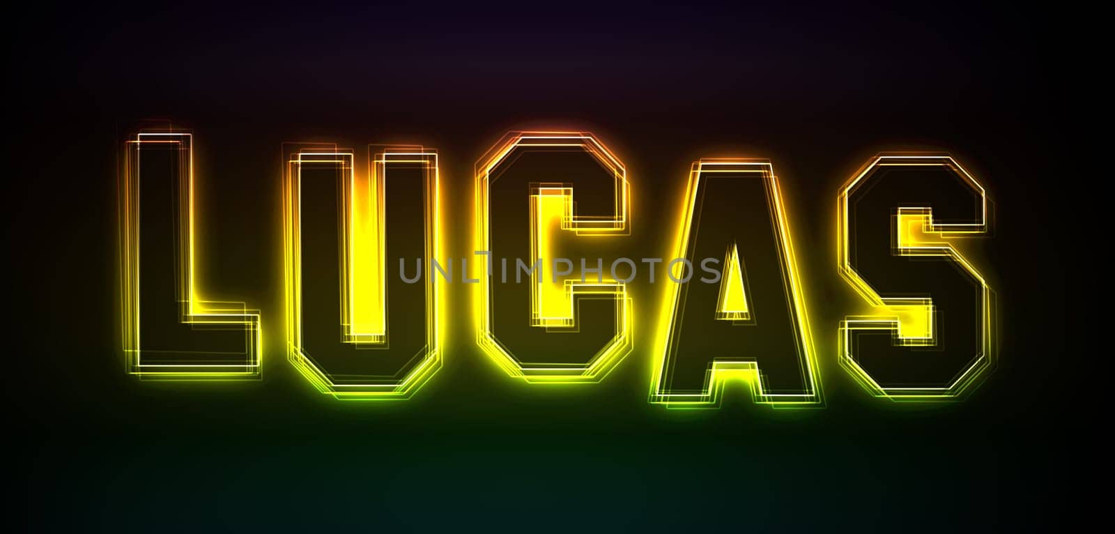 Lucas as an illustration in neon light style